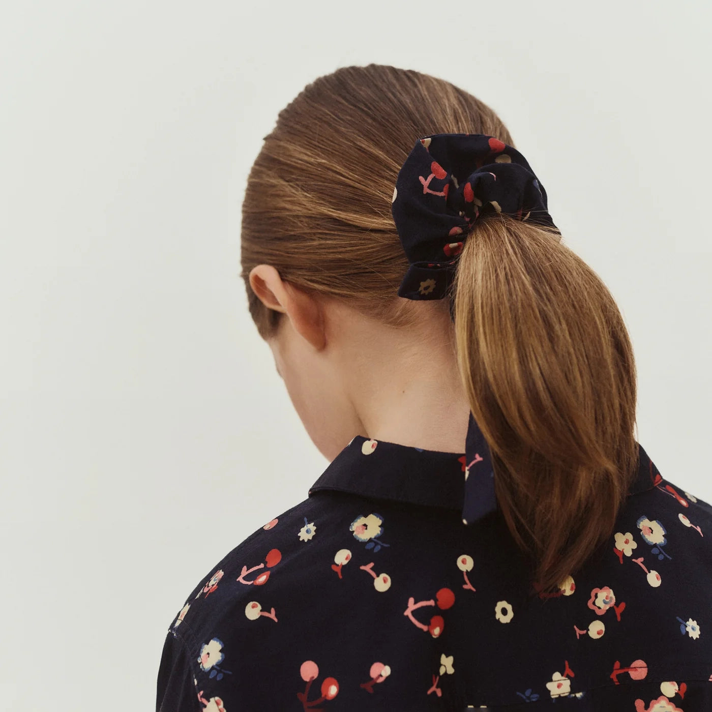 Girls Navy Printed Hair Ring