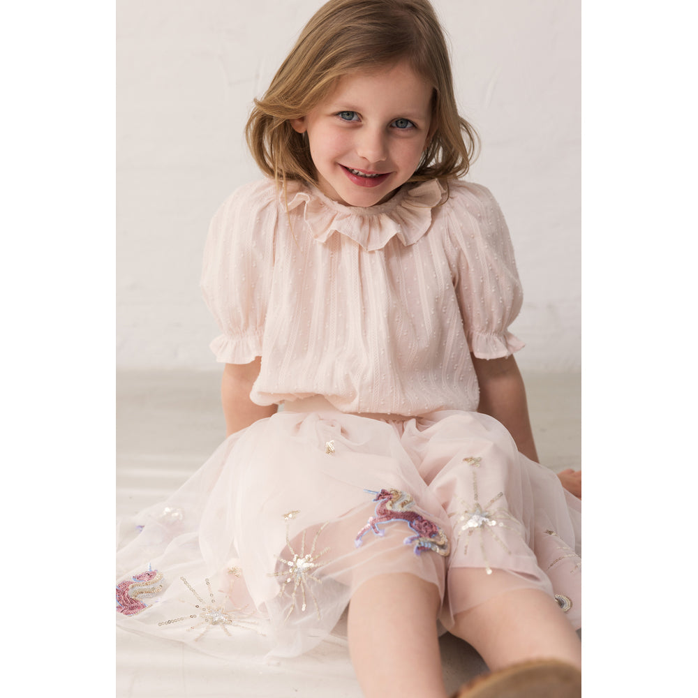 Baby Girls Light Pink Unicorn Sequin Tulle Skirt