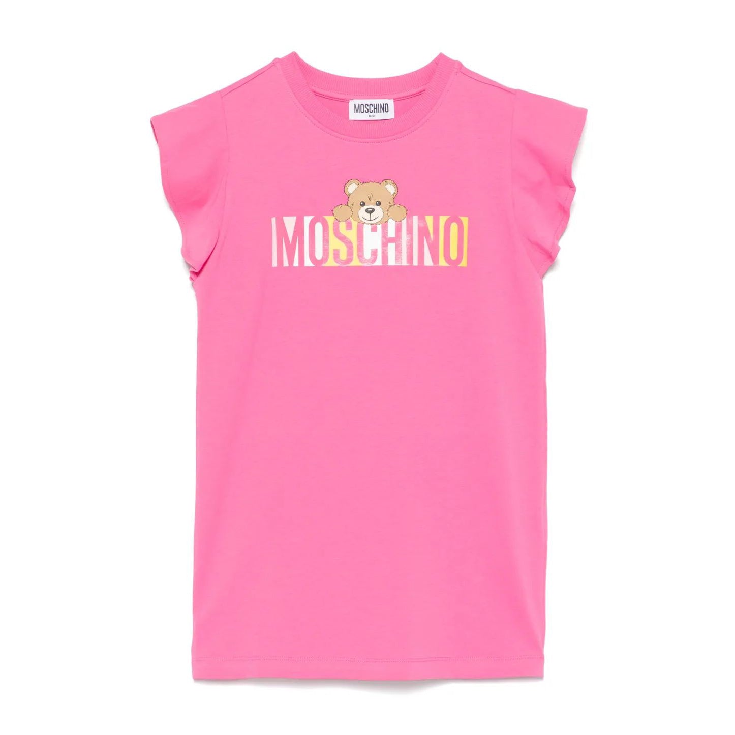 Girls Pink Printed Cotton Dress