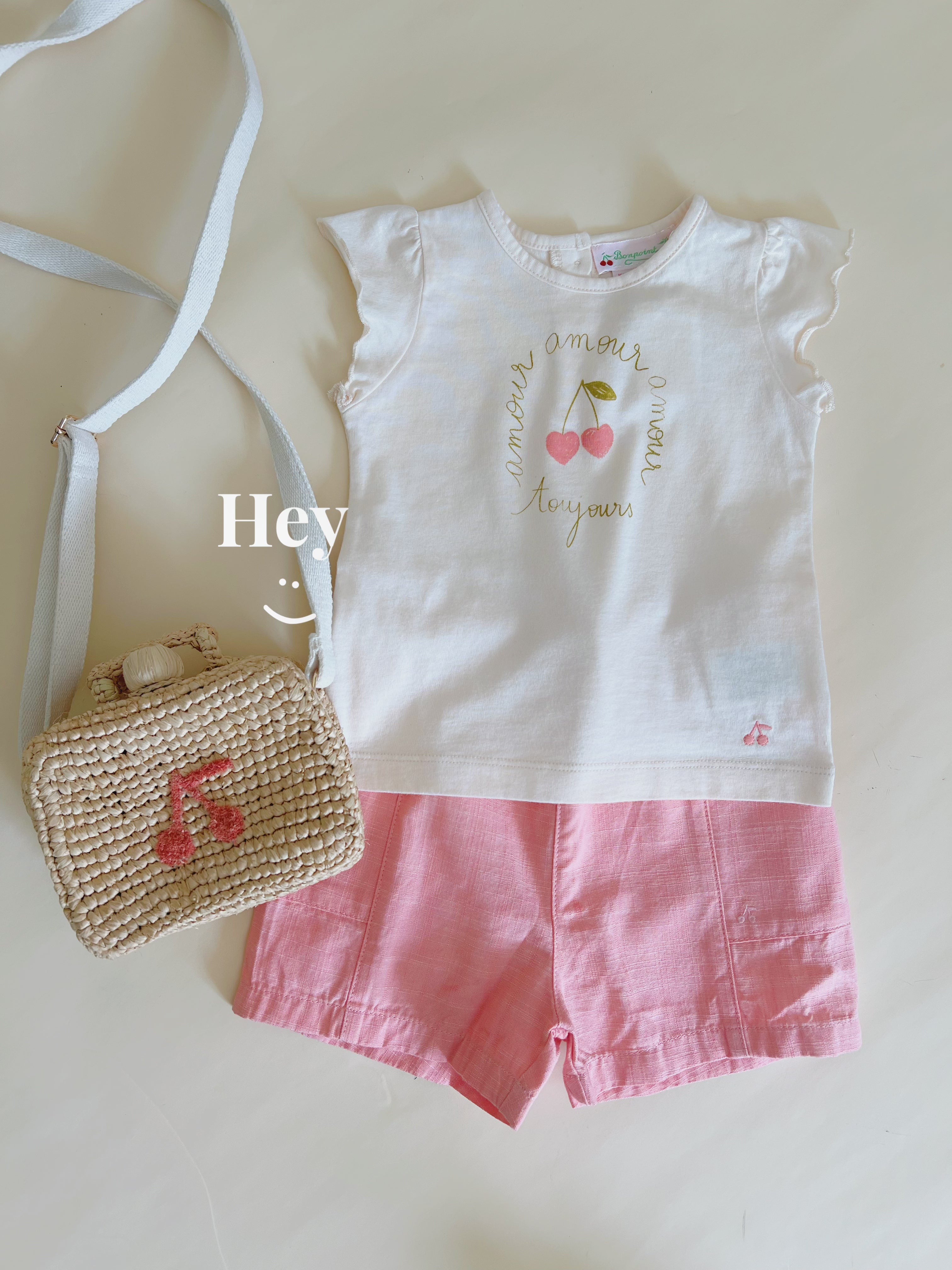 Baby Girls Pink Cotton Shorts