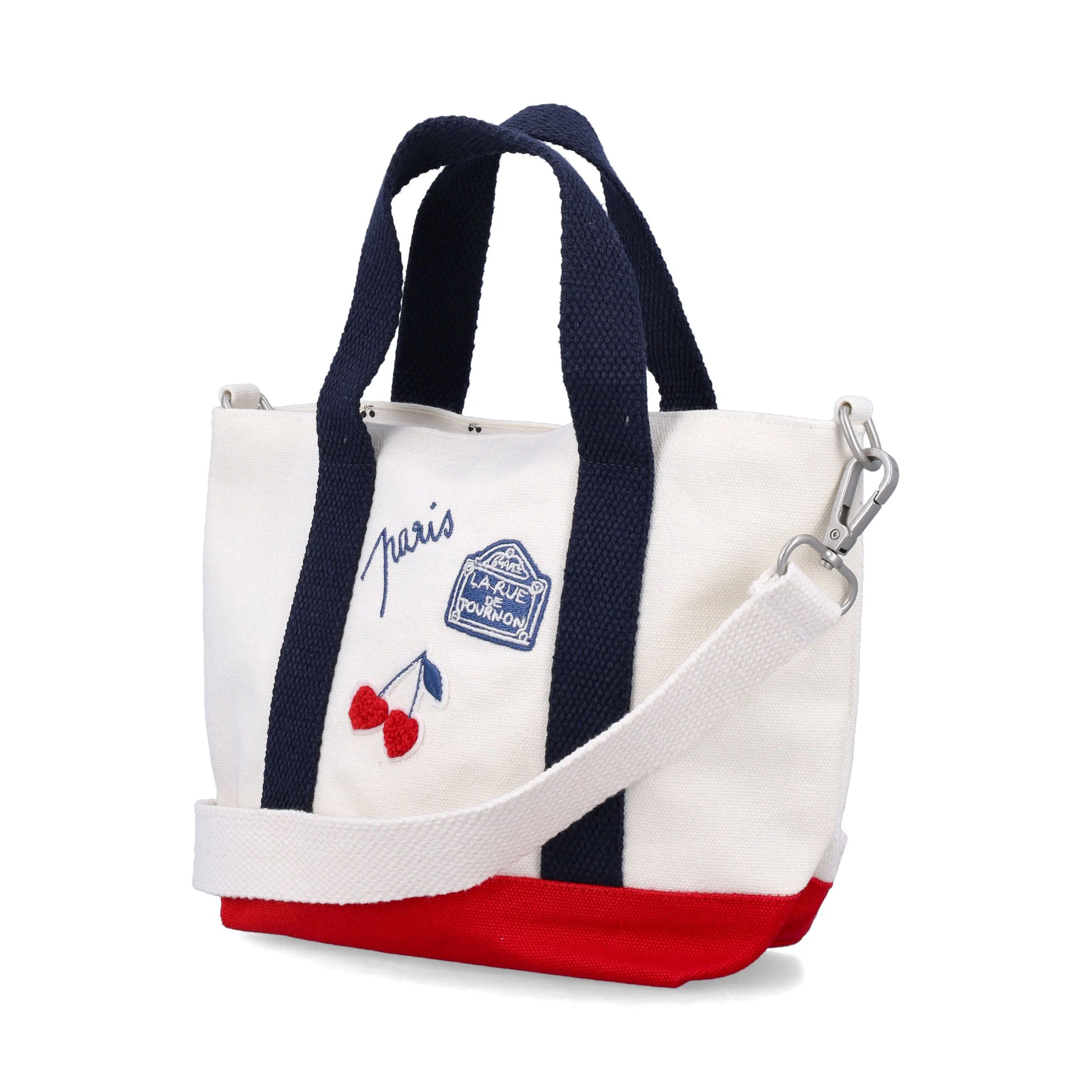 Girls White Canvas Shoulder Bag(高x宽x深:17x26x8.5cm)