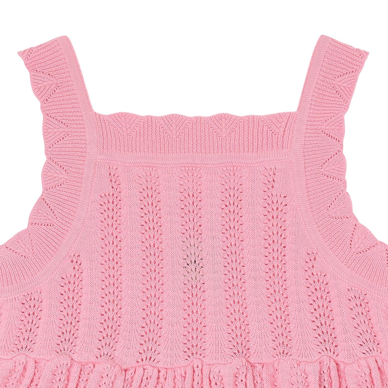 Girls Candy Pink Cotton Knit Dress