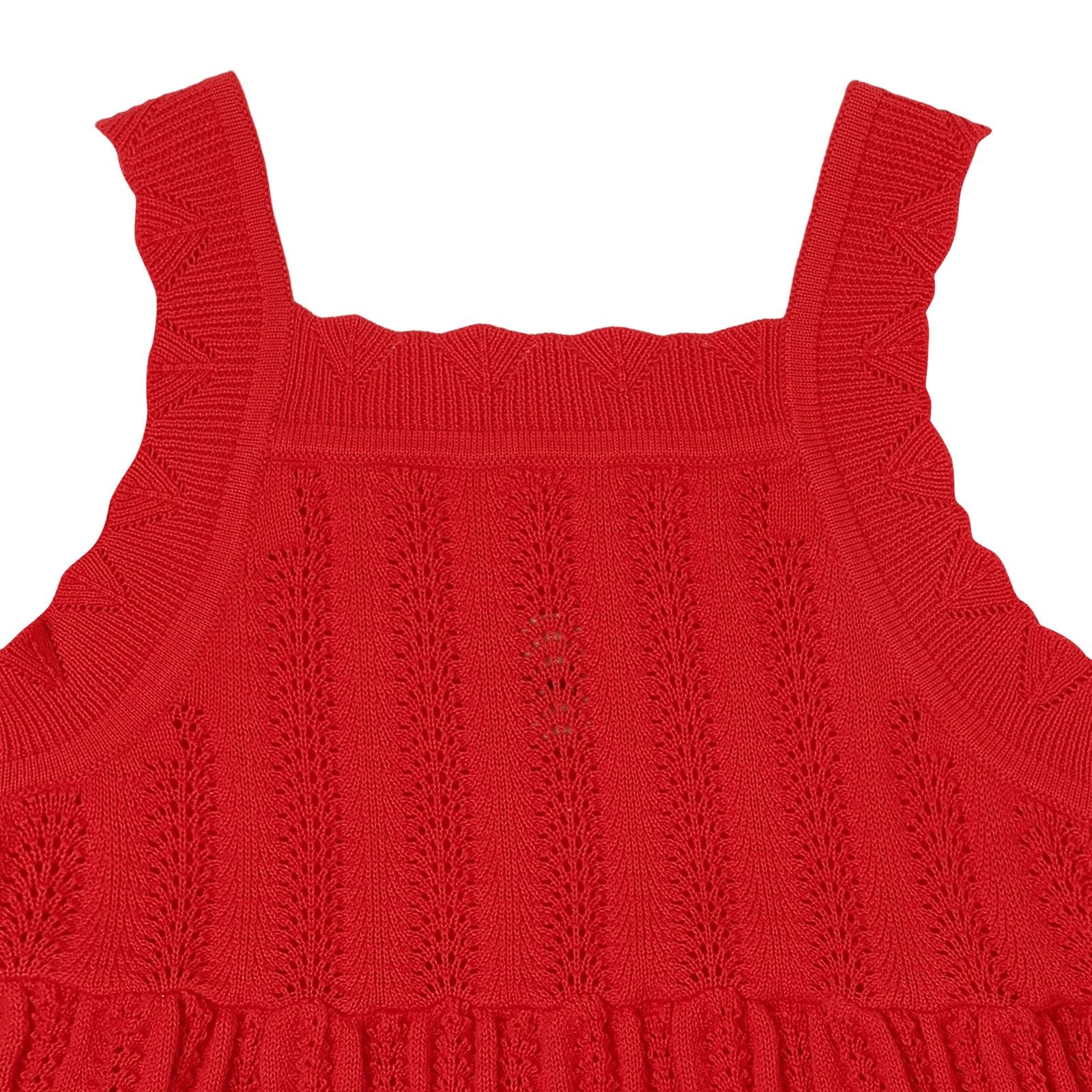 Girls Red Cotton Knit Dress
