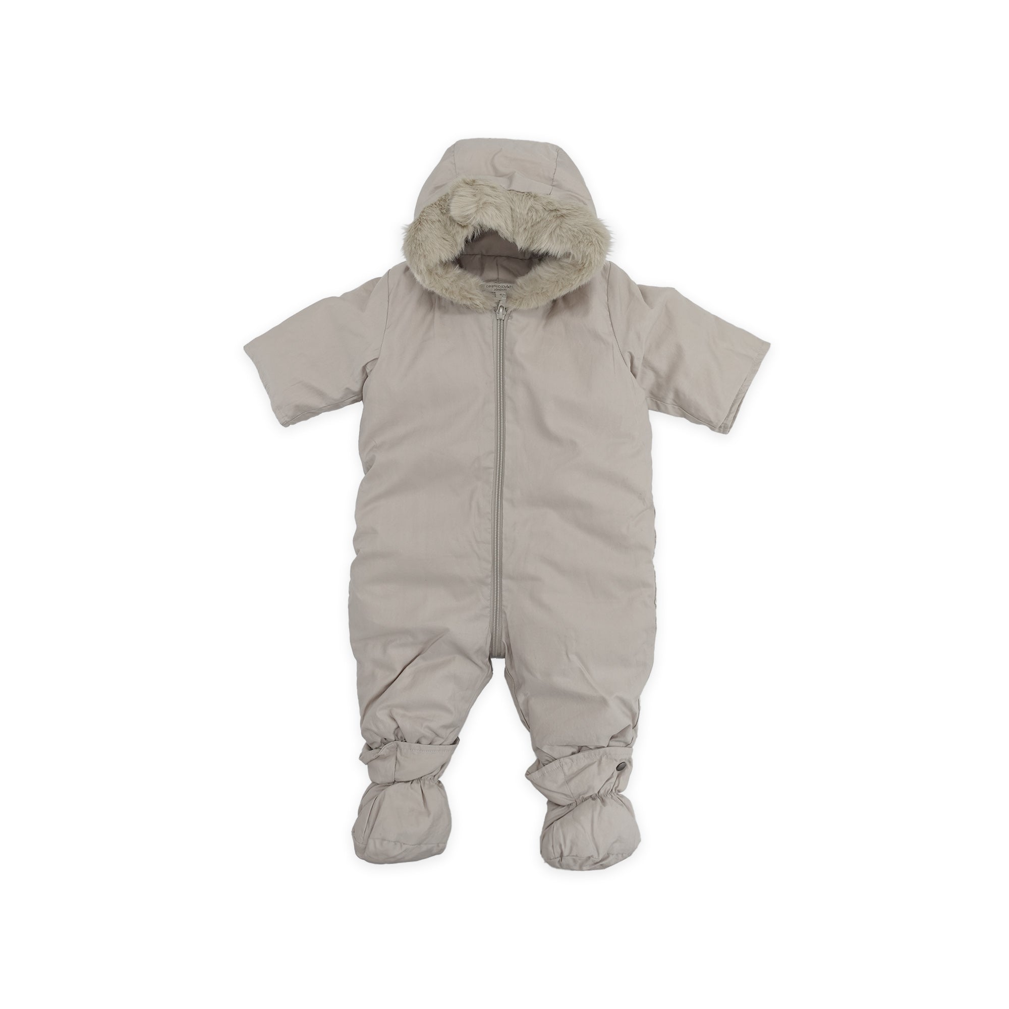 Baby Boys Grey Padded Down Babysuit