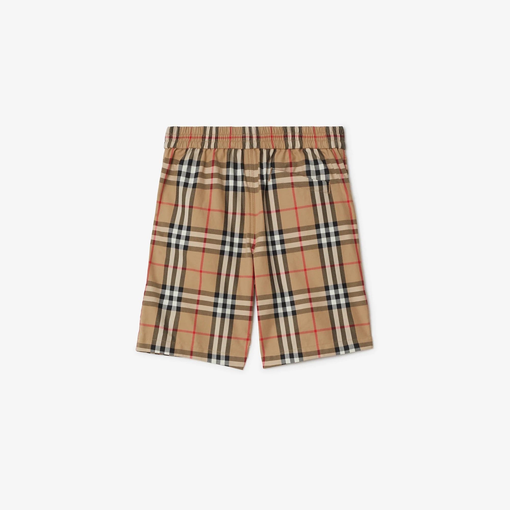 Boys Beige Check Cotton Shorts