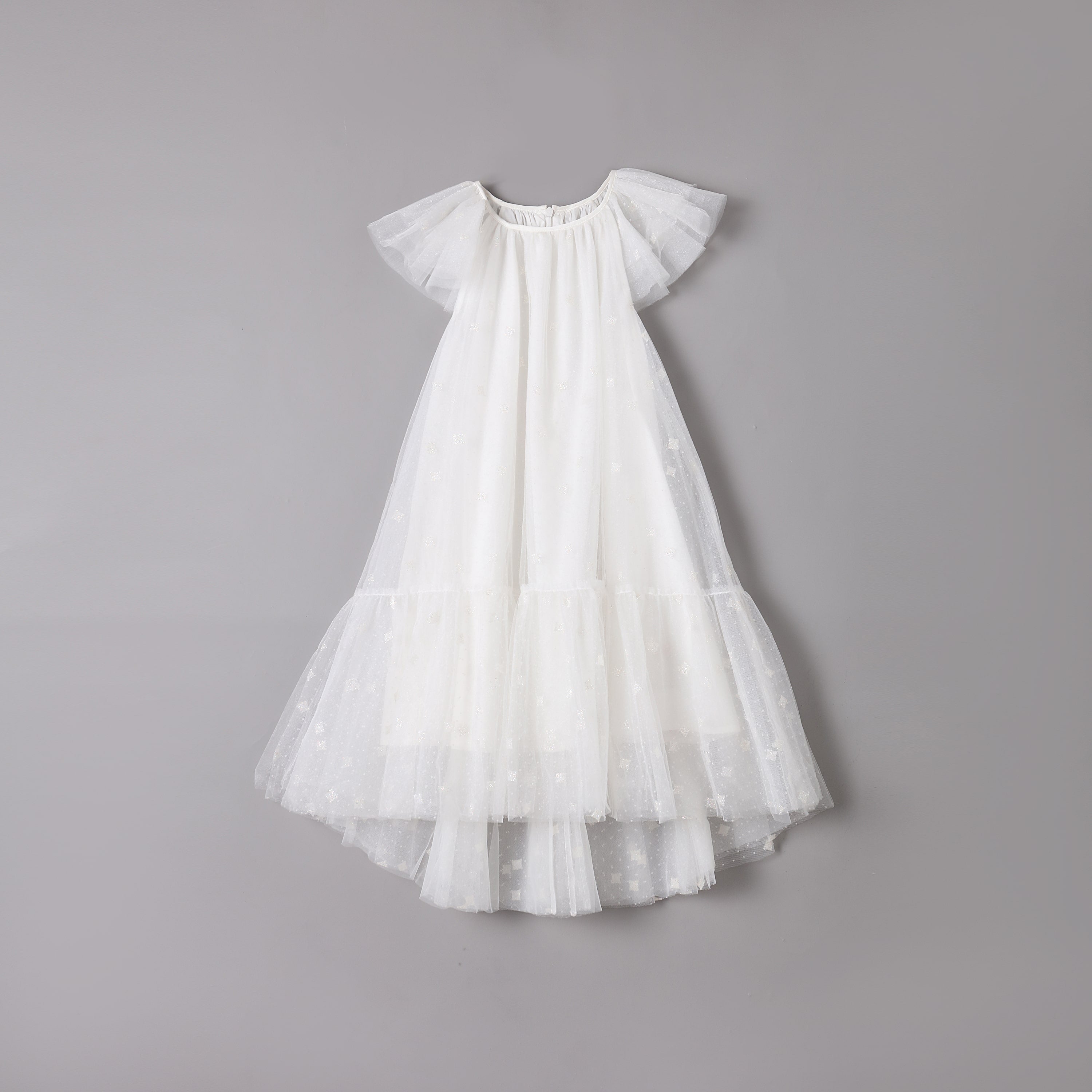 女童白色星光礼服裙