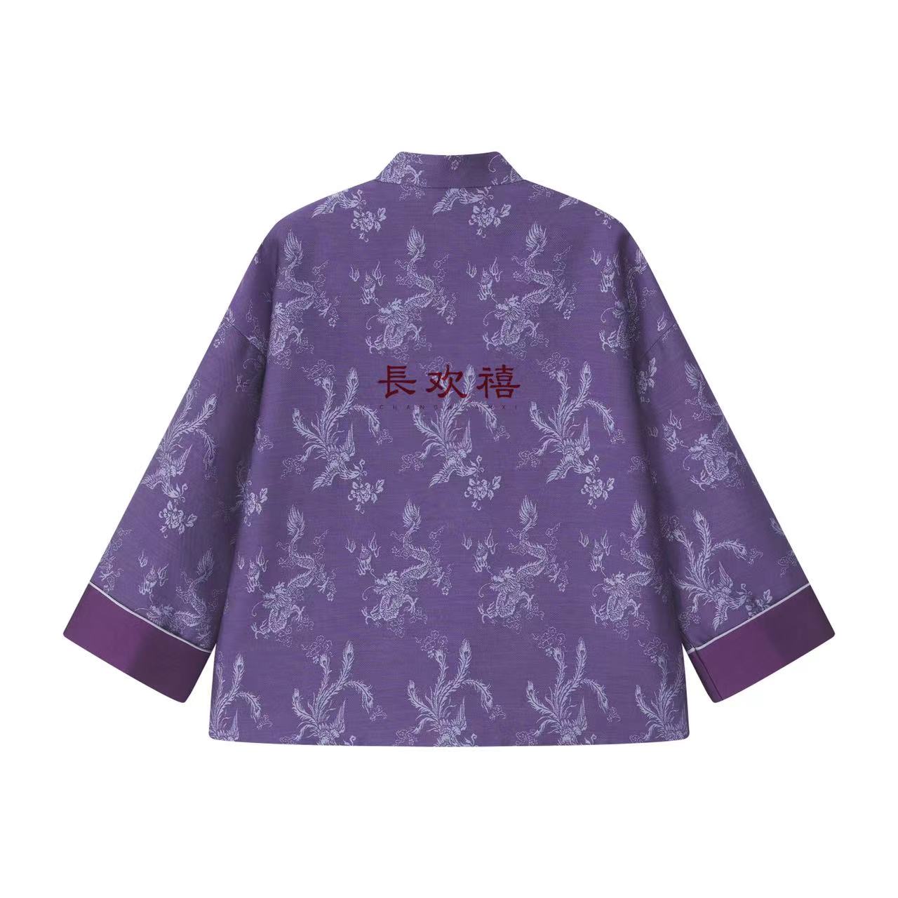 儿童紫色"画龙点睛"加棉外套