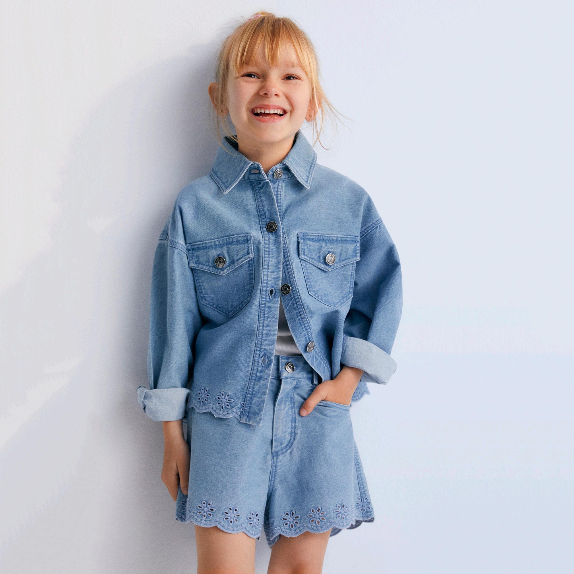 Girls Blue Denim Shorts