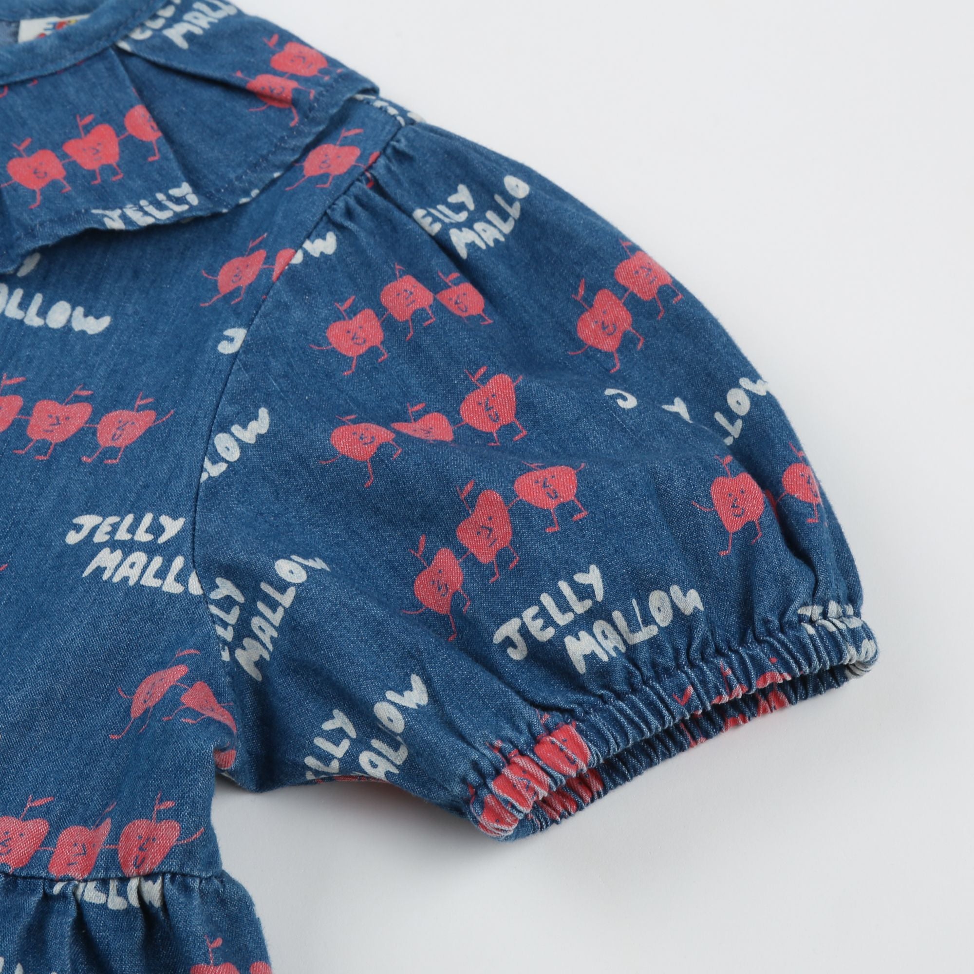 Girls Blue Logo Printed Denim Dress