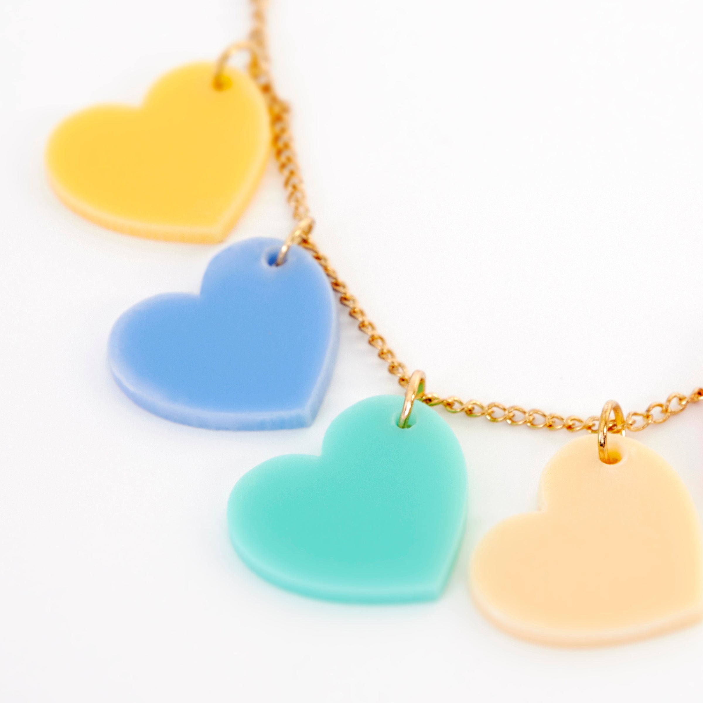 Rainbow heart necklace