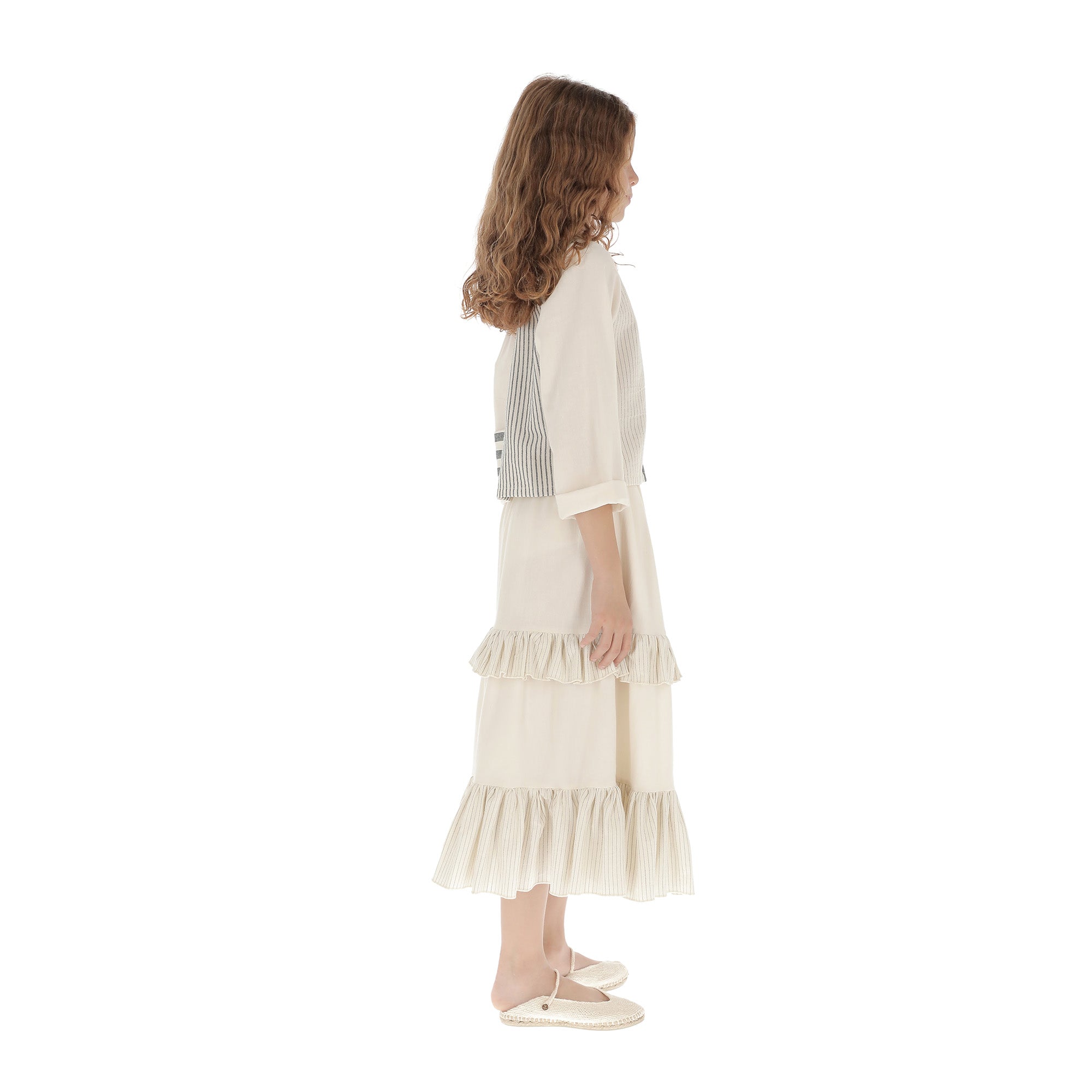 Girls White Cotton Skirt