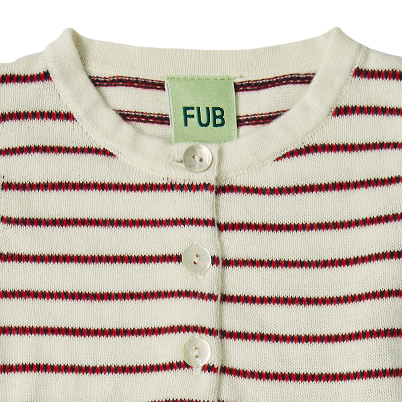 Baby Boys & Girls White Stripes Cotton Babysuit