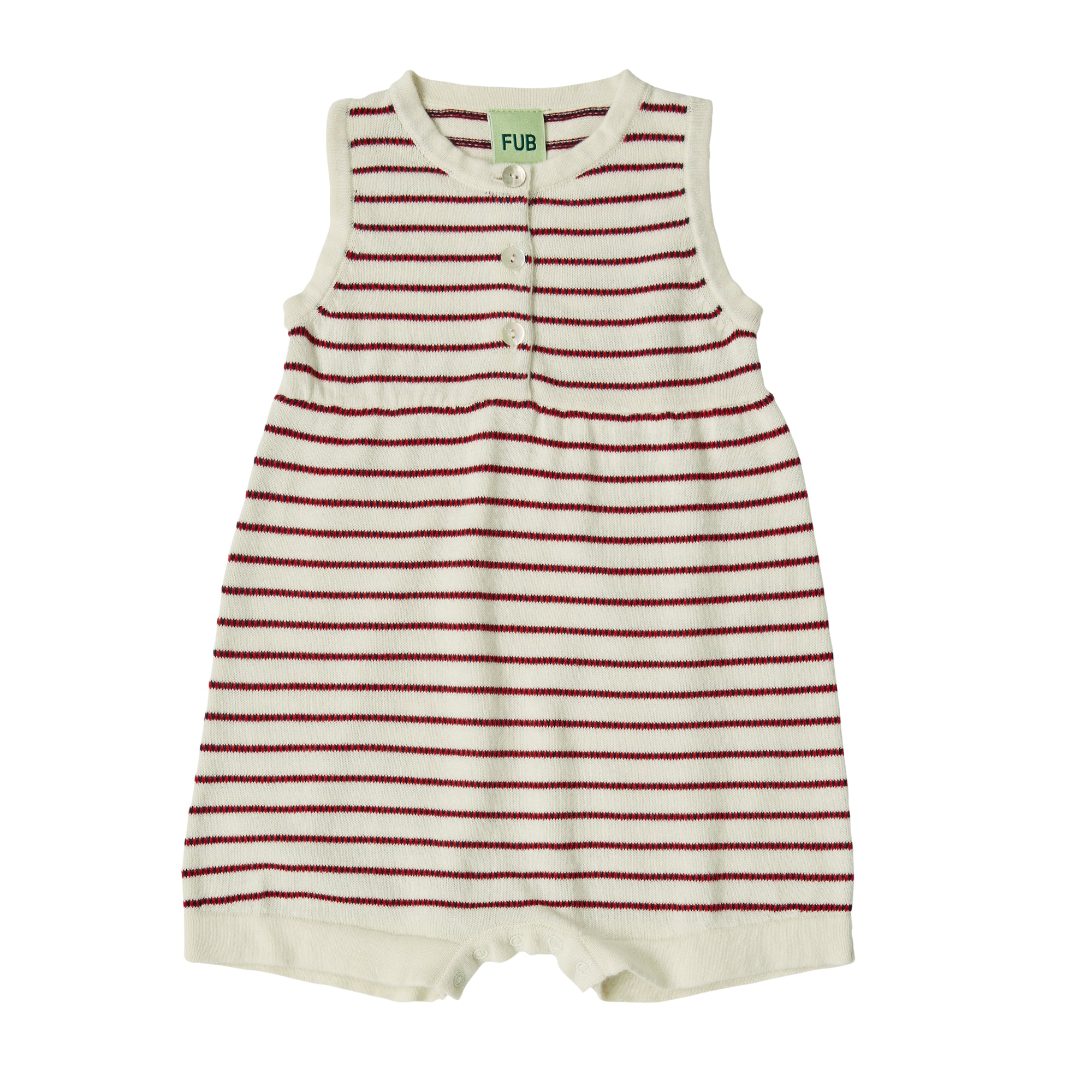 Baby Boys & Girls White Stripes Cotton Babysuit