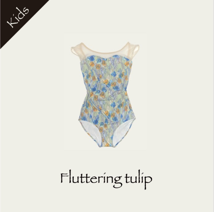 Girls Green "Fluttering tulip" Ballet Onesies