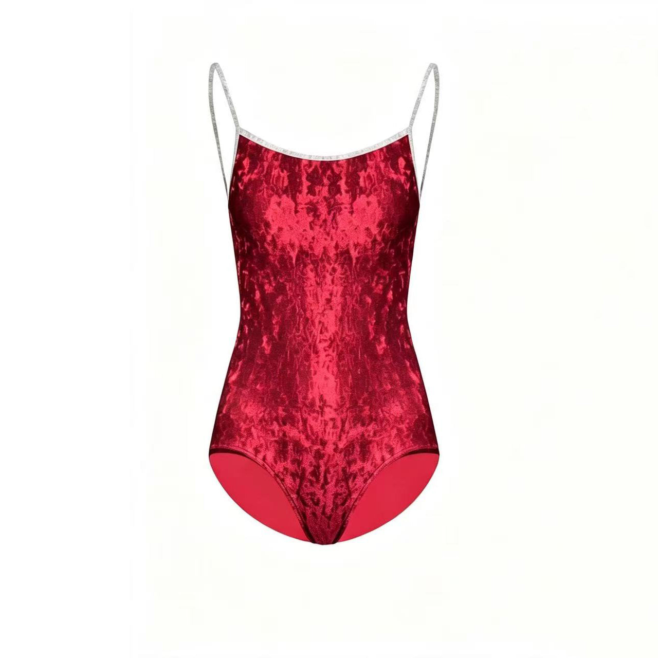 Girls Dark Red "Daniela/CV-Dark Red/CV-Silver" Ballet Onesies