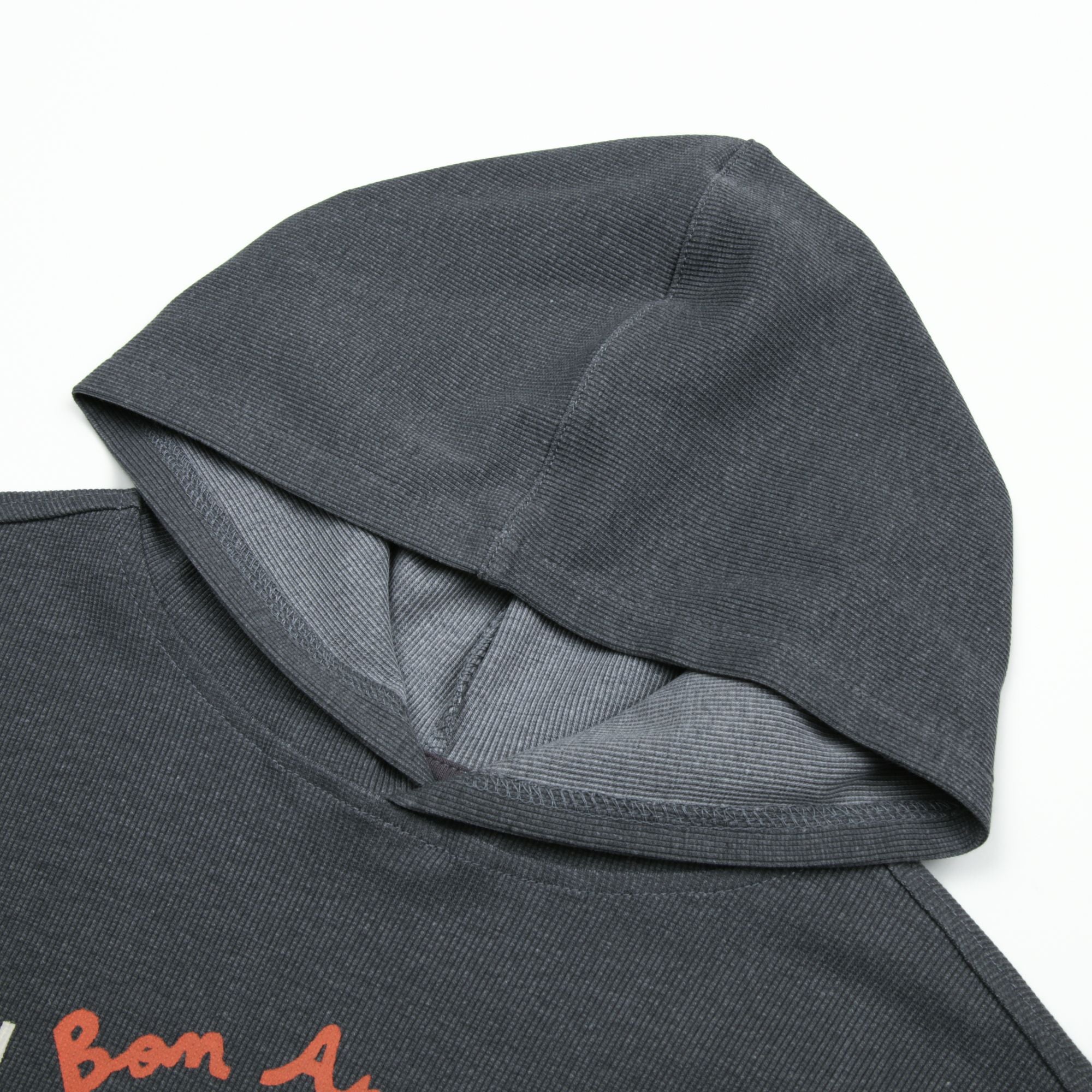 Boys & Girls Charcoal Cotton Hooded T-Shirt