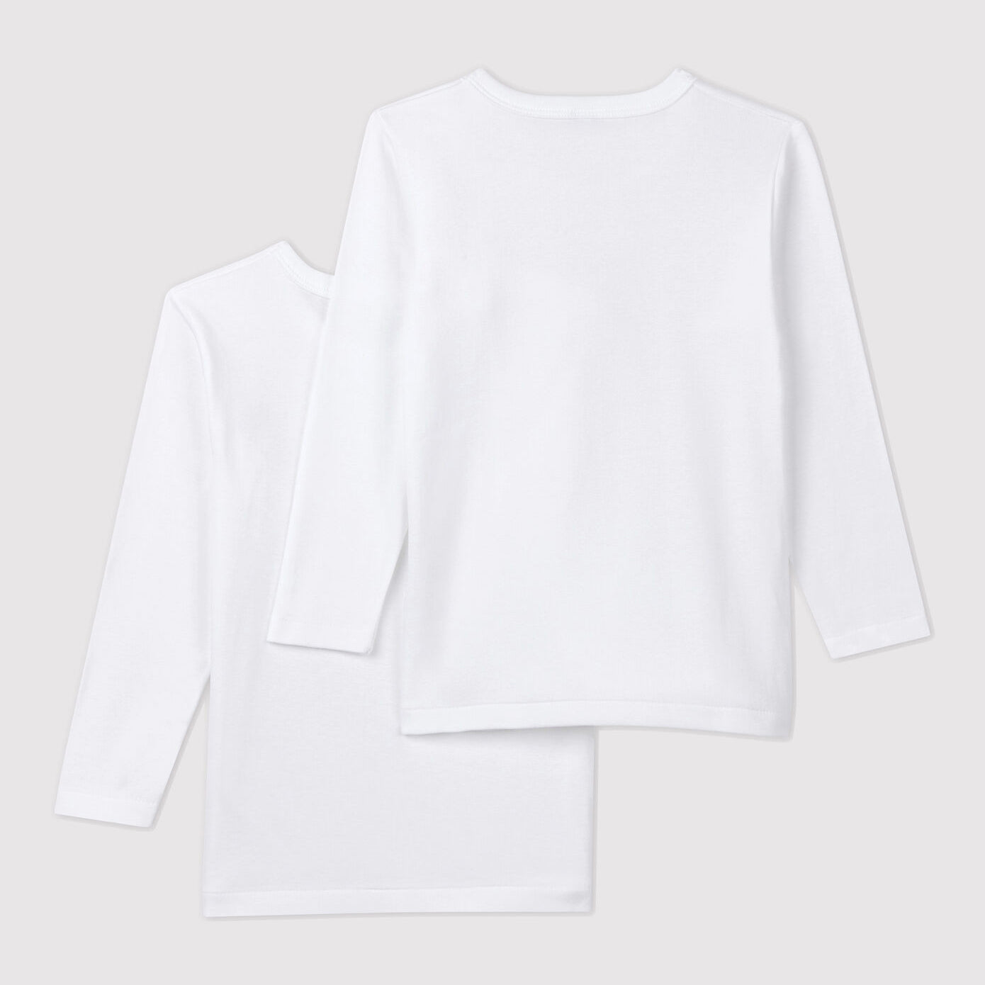 Boys & Girls White Cotton T-Shirt Set(2 Pack)