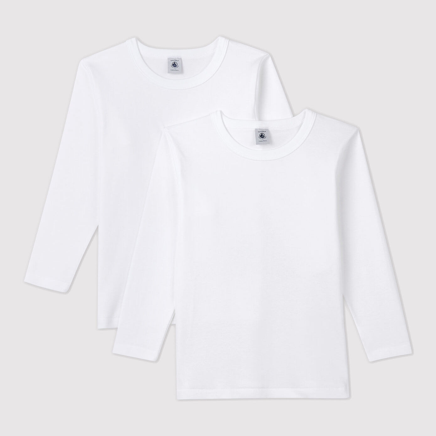 Boys & Girls White Cotton T-Shirt Set(2 Pack)