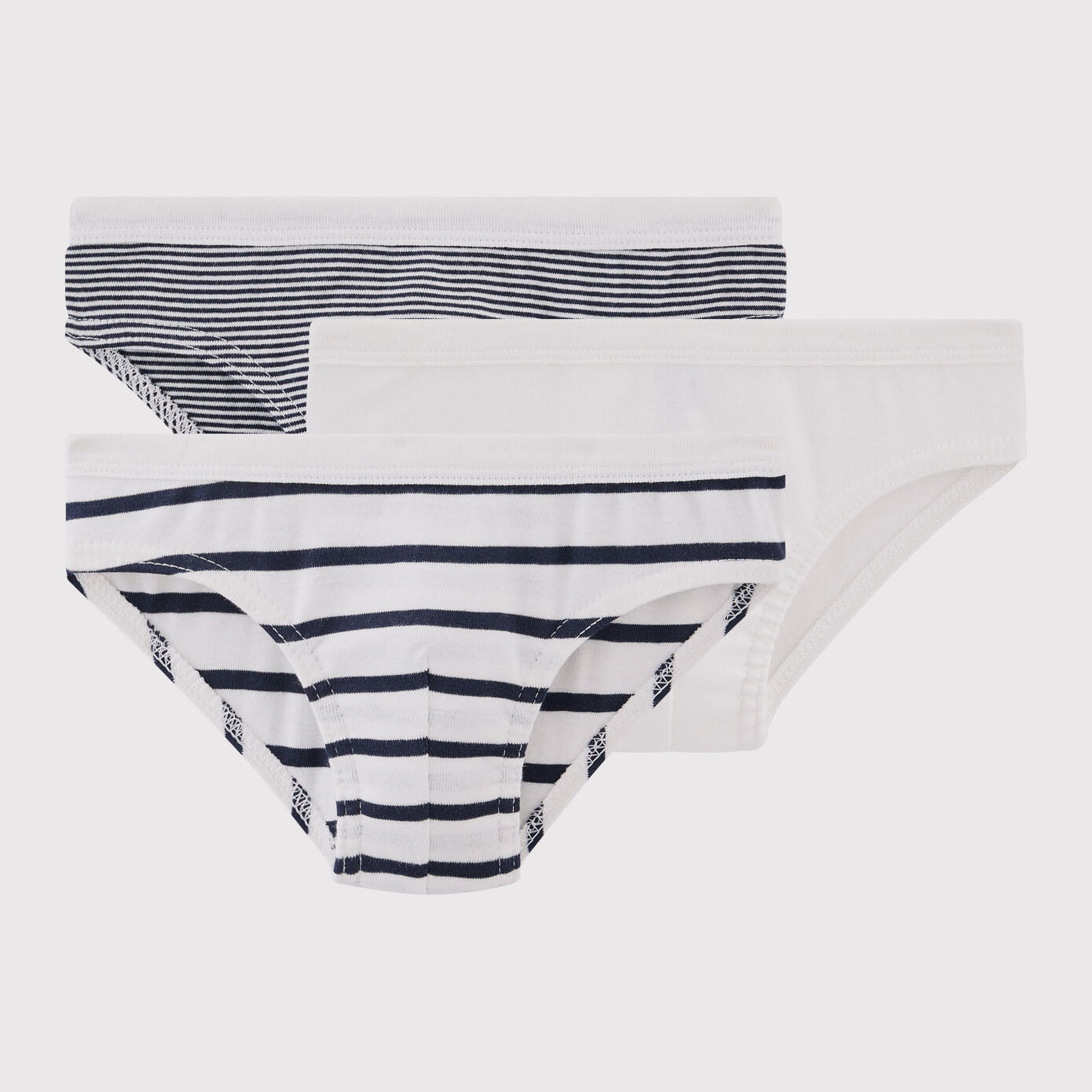 Boys Black Stripes Cotton Underwear Set(3 Pack)