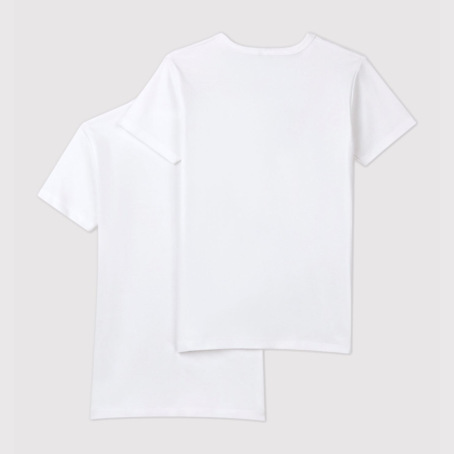 Boys & Girls White Cotton T-Shirt Set(2 Pack)
