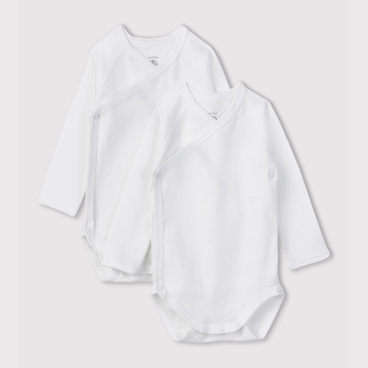 Baby Boys & Girls White Cotton Babysuit Set(2 Pack)