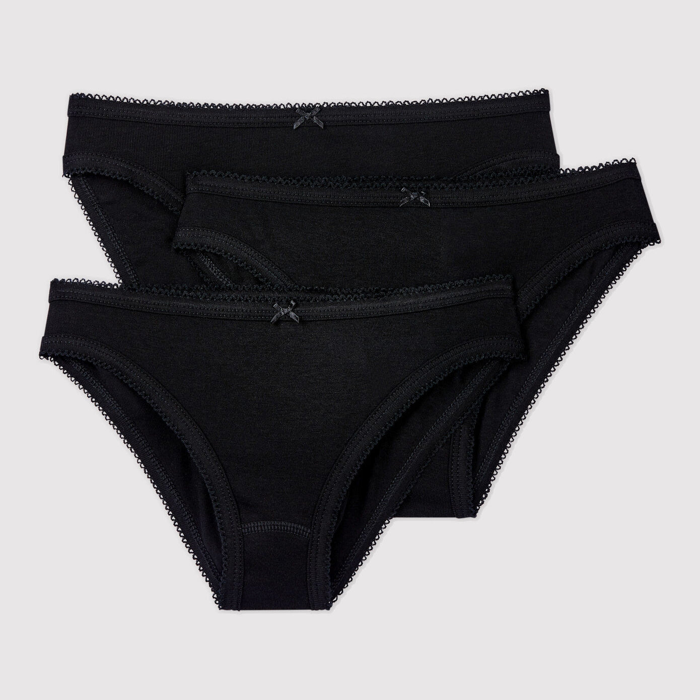 Women Black Cotton Underwear Set(3 Pack)