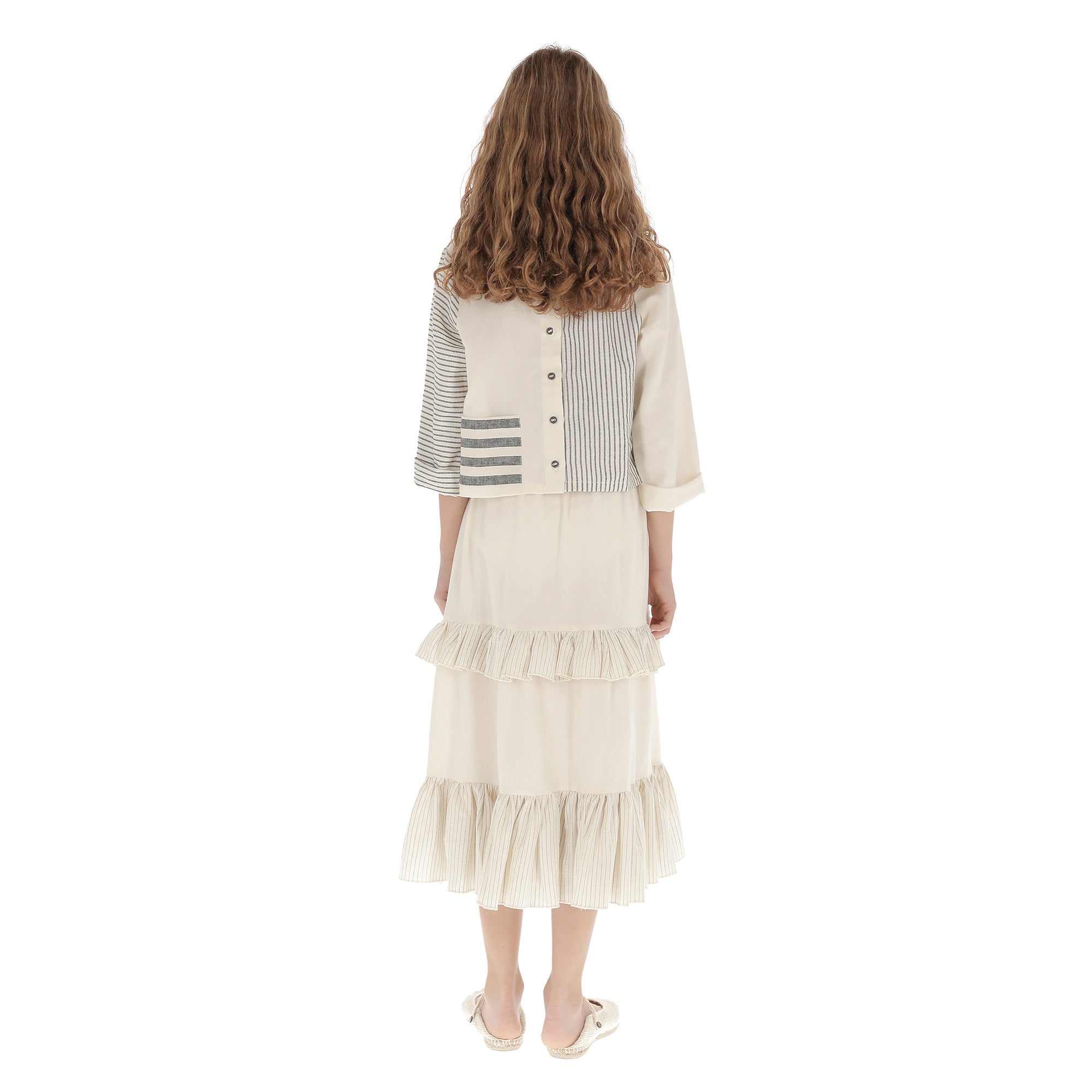 Girls White Cotton Skirt