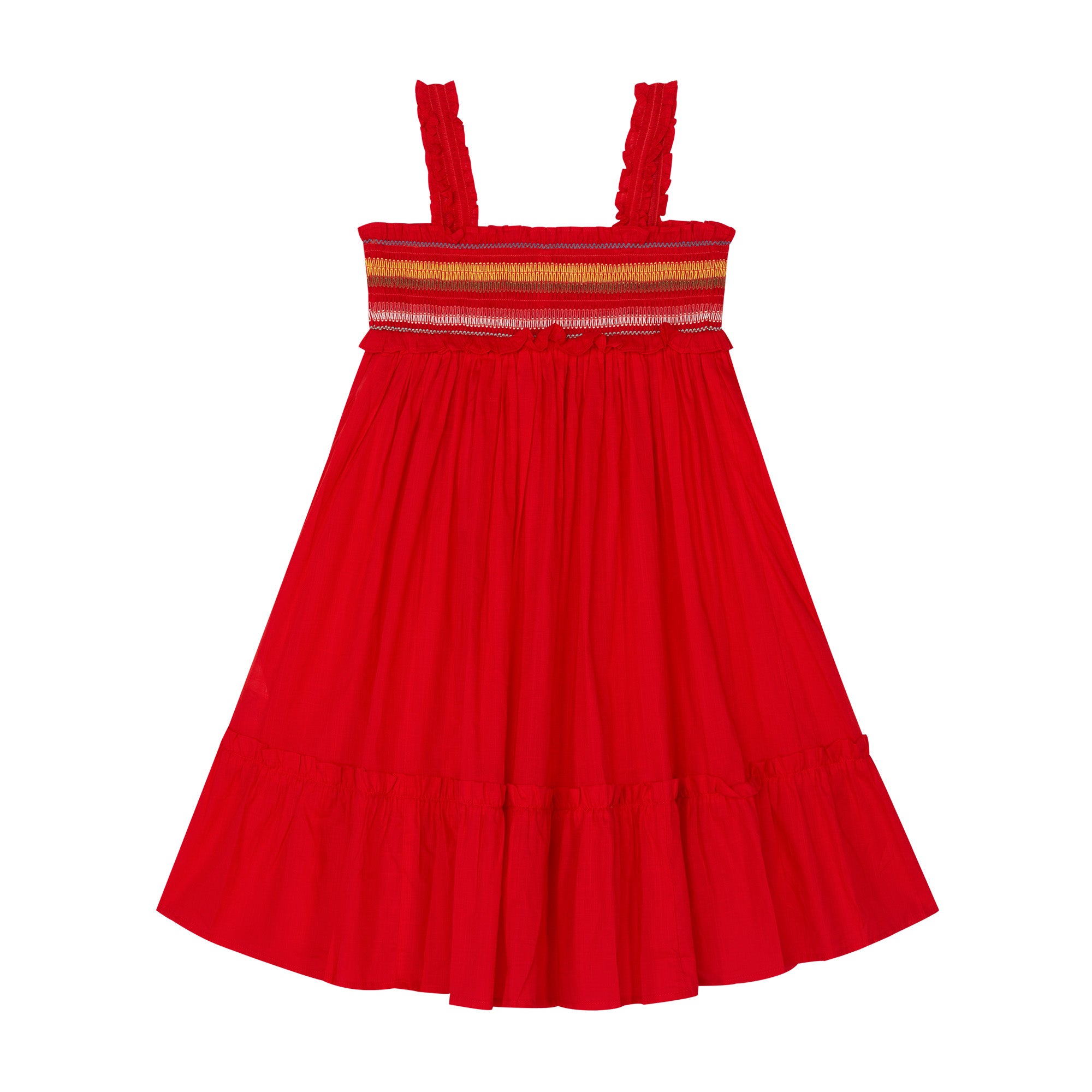 Girls Red Cotton Dress