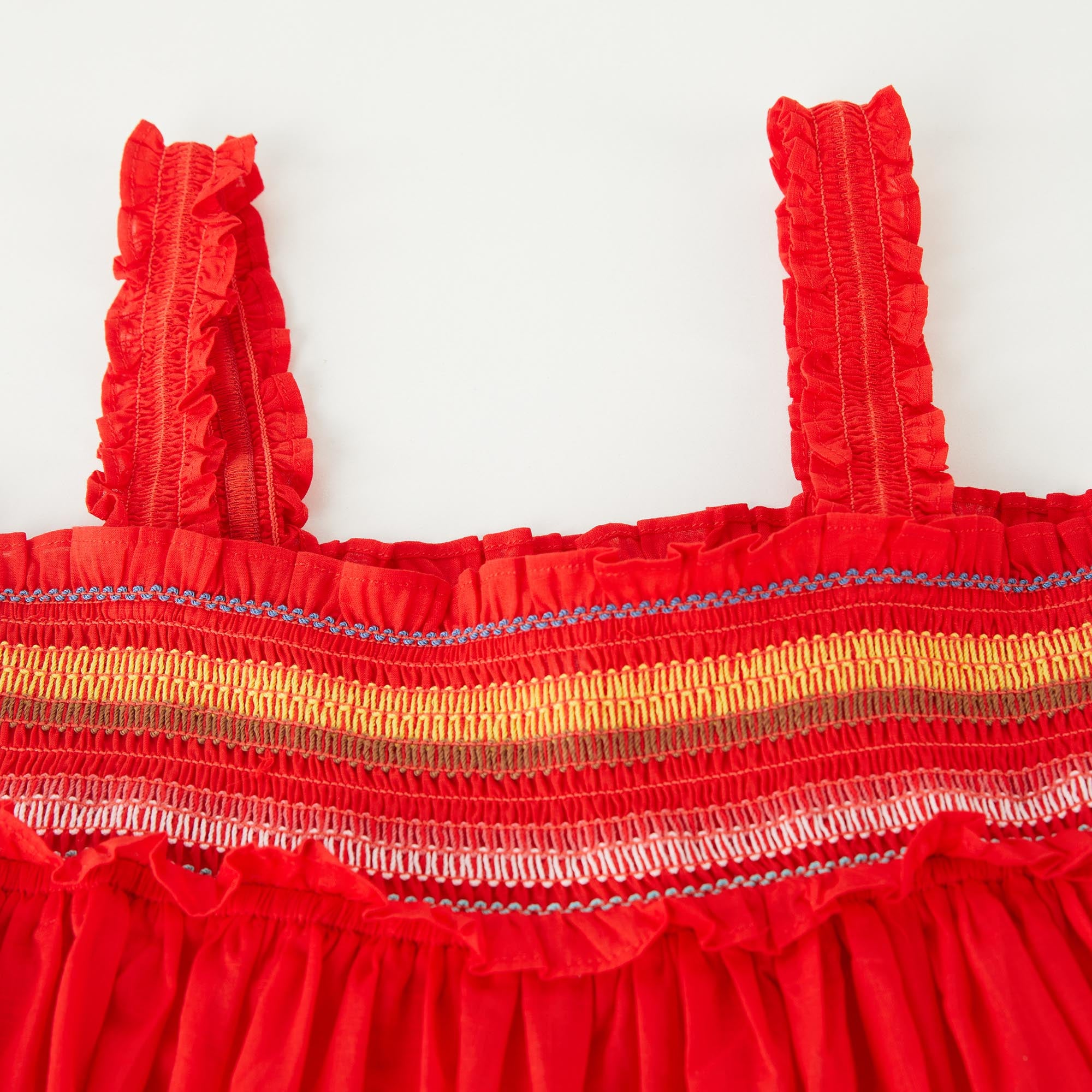 Girls Red Cotton Dress
