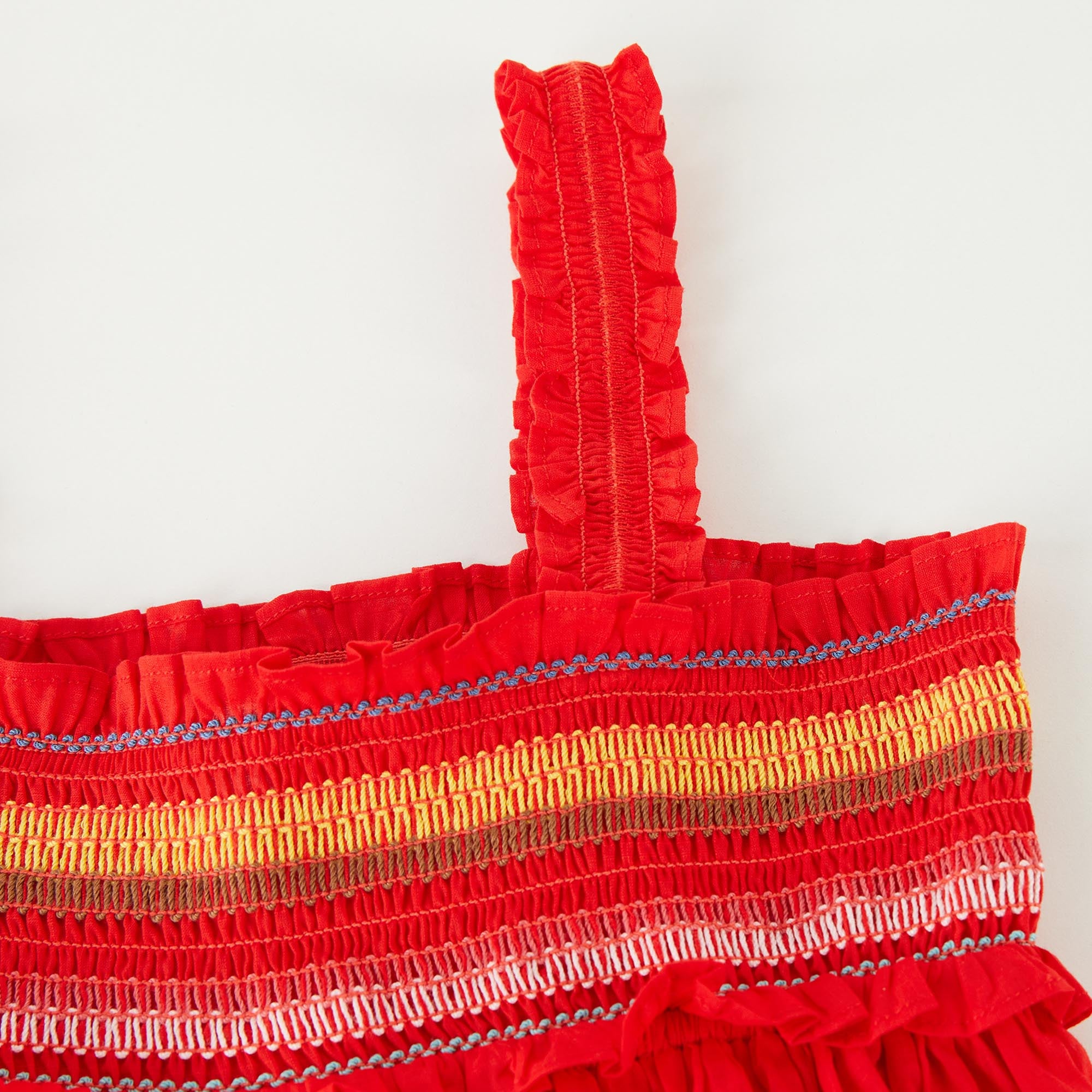 Girls Red Cotton Dress