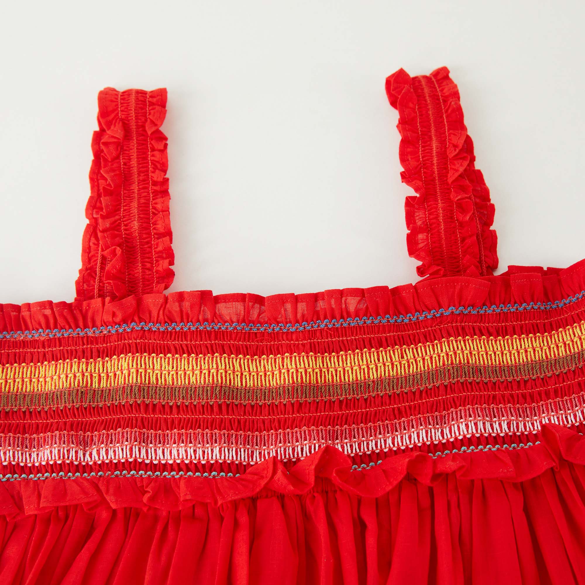 Girls Red Cotton Dress