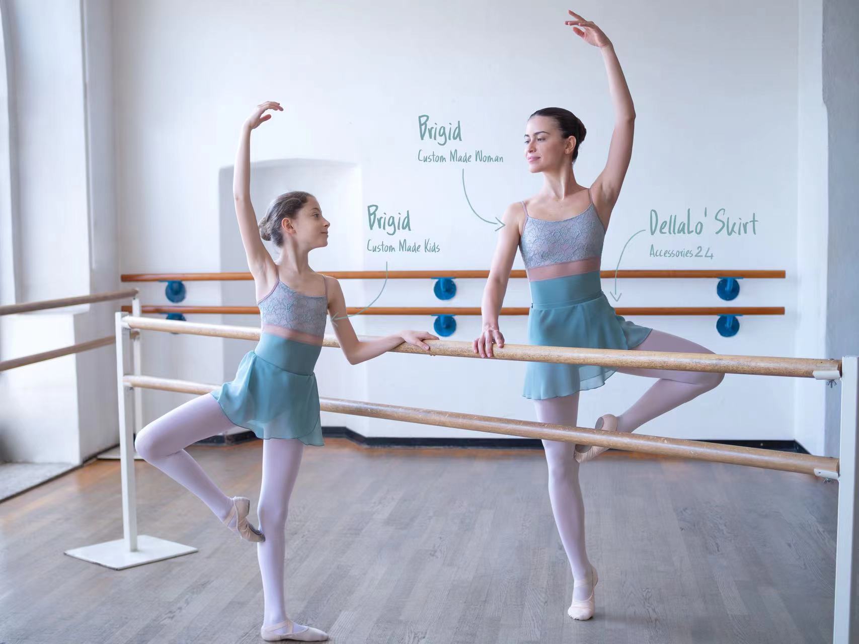 Girls Blue Embroidered Ballet Onesies