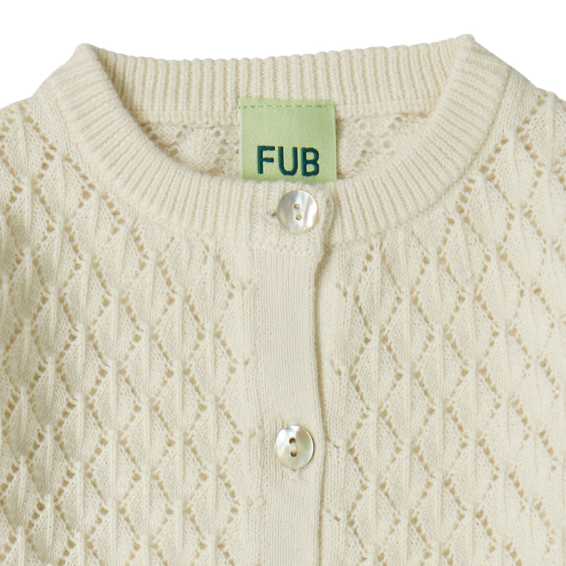 Baby Boys & Girls White Cotton Cardigan