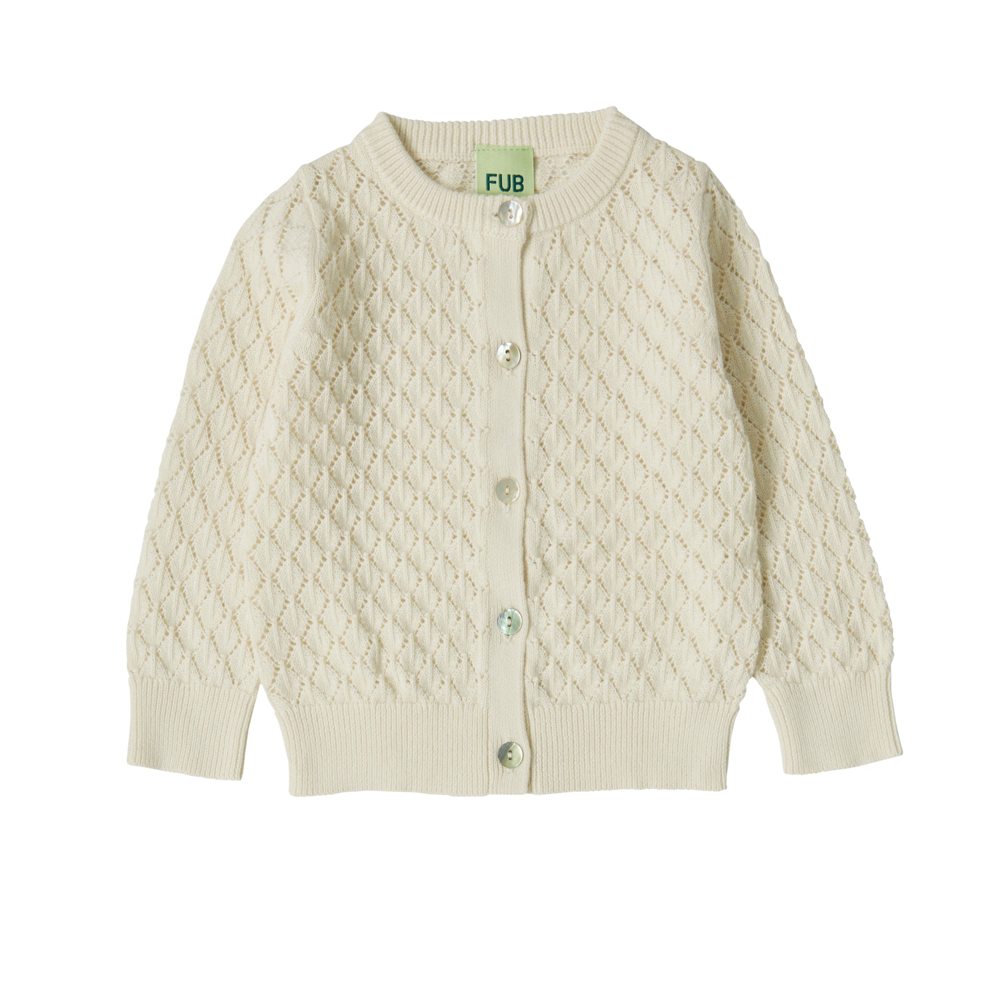 Baby Boys & Girls White Cotton Cardigan