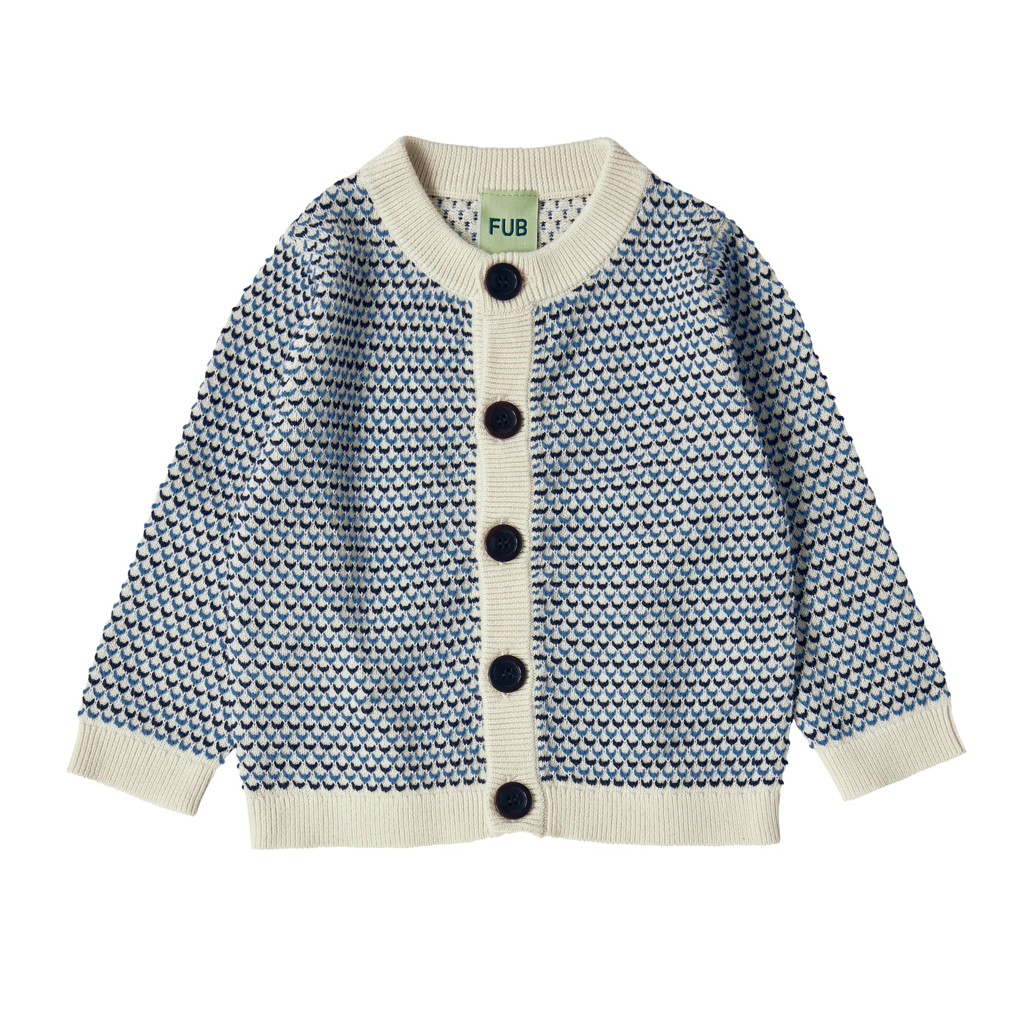 Baby Boys & Girls Navy Jacquard Cotton Cardigan