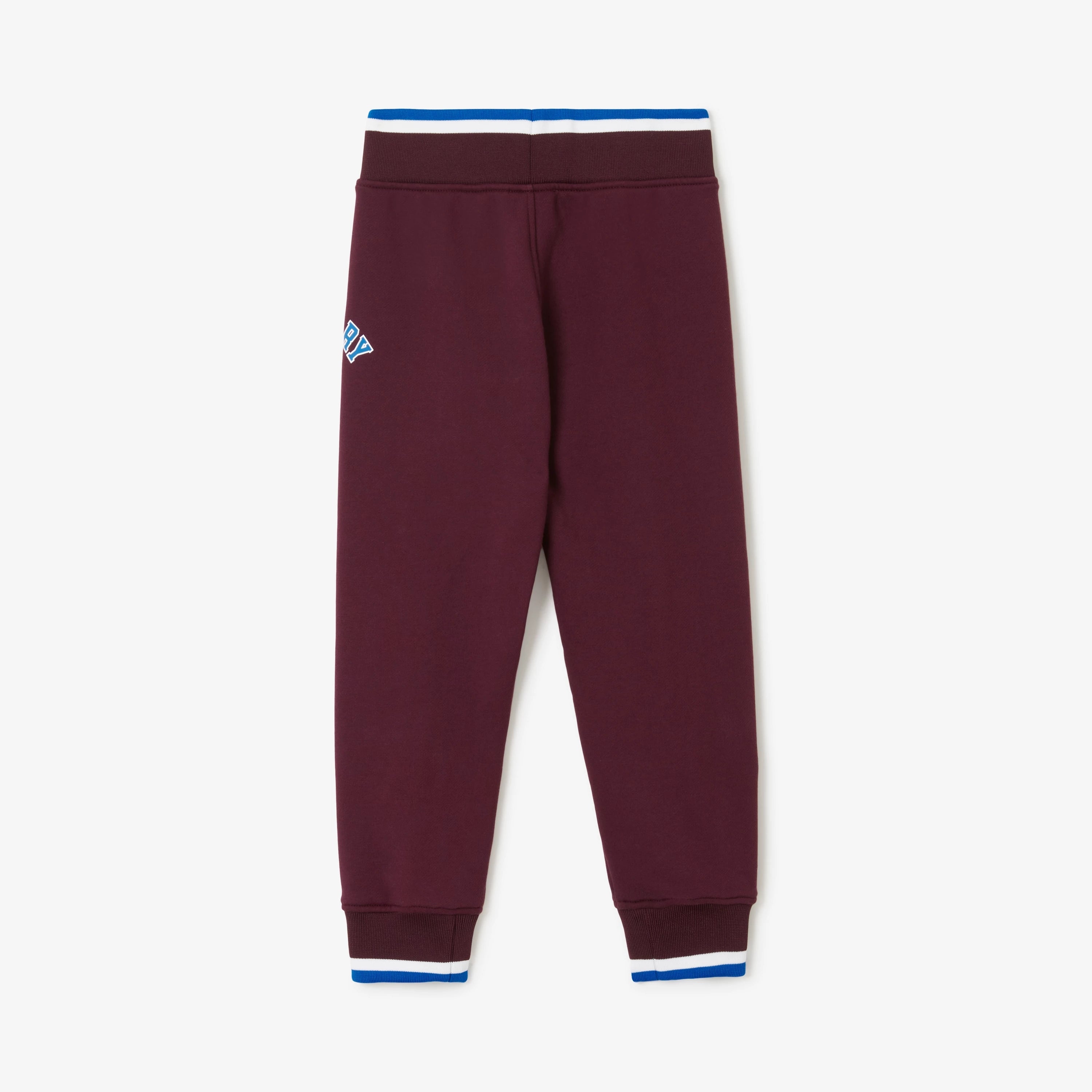 Boys & Girls Dark Red Logo Cotton Trousers