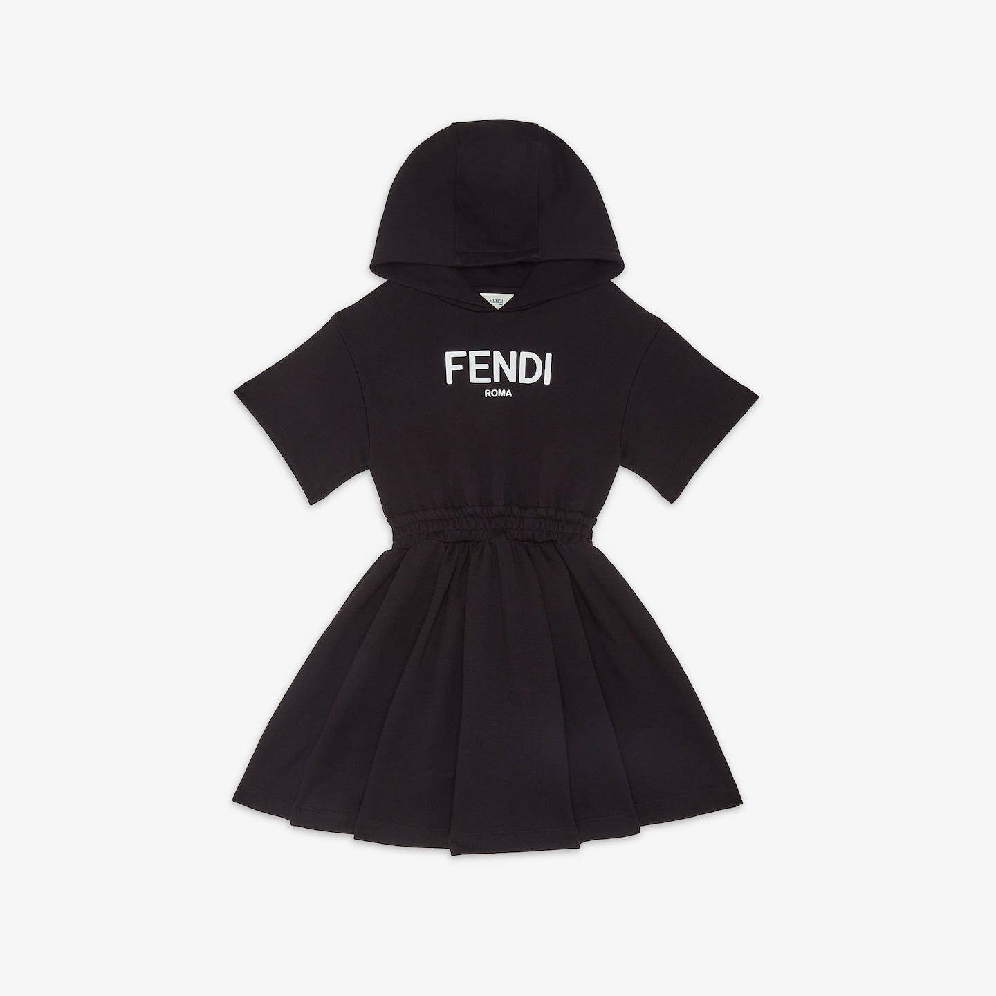 Girls Black Logo Cotton Dress