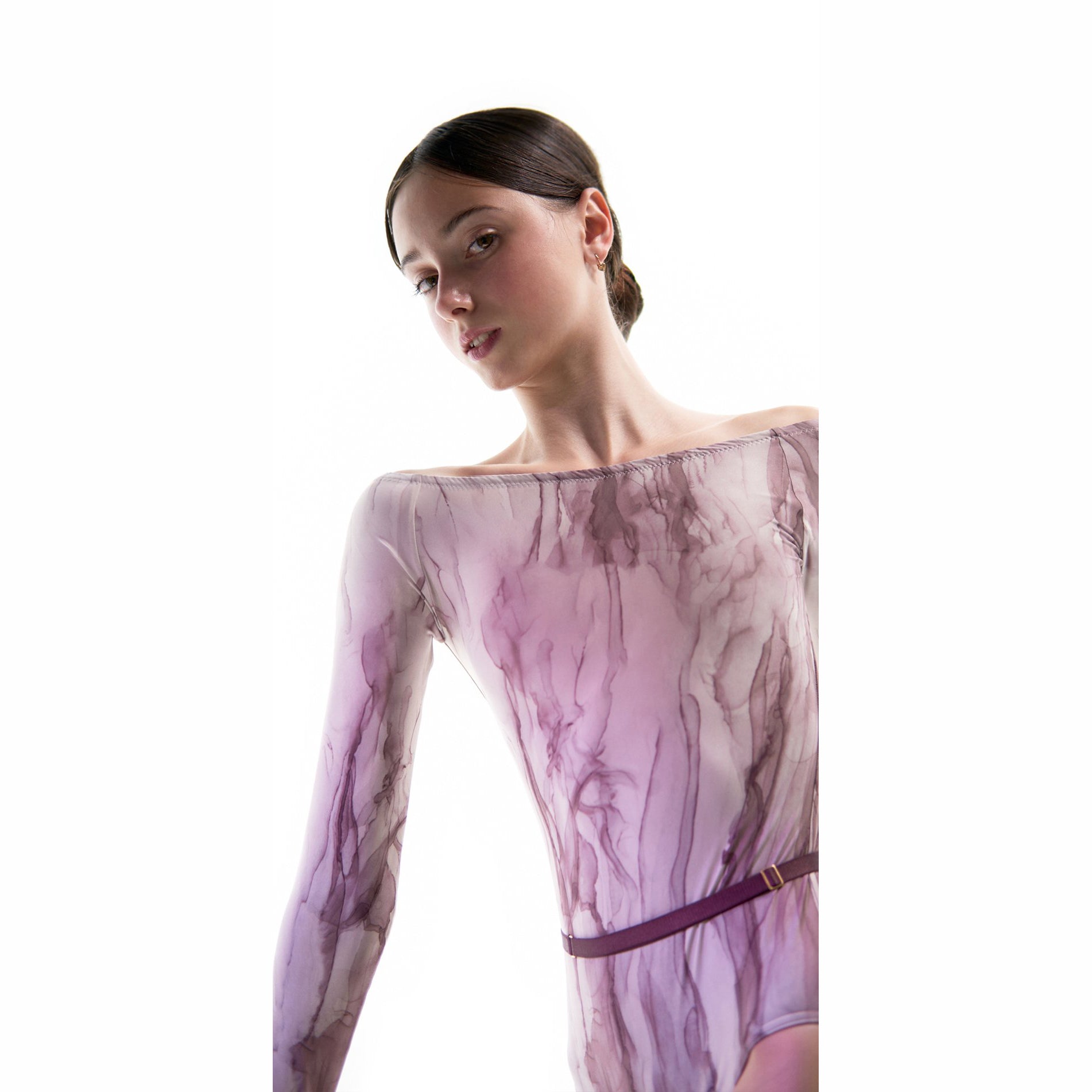 Girls Lilac Boatneck Ballet Onesies