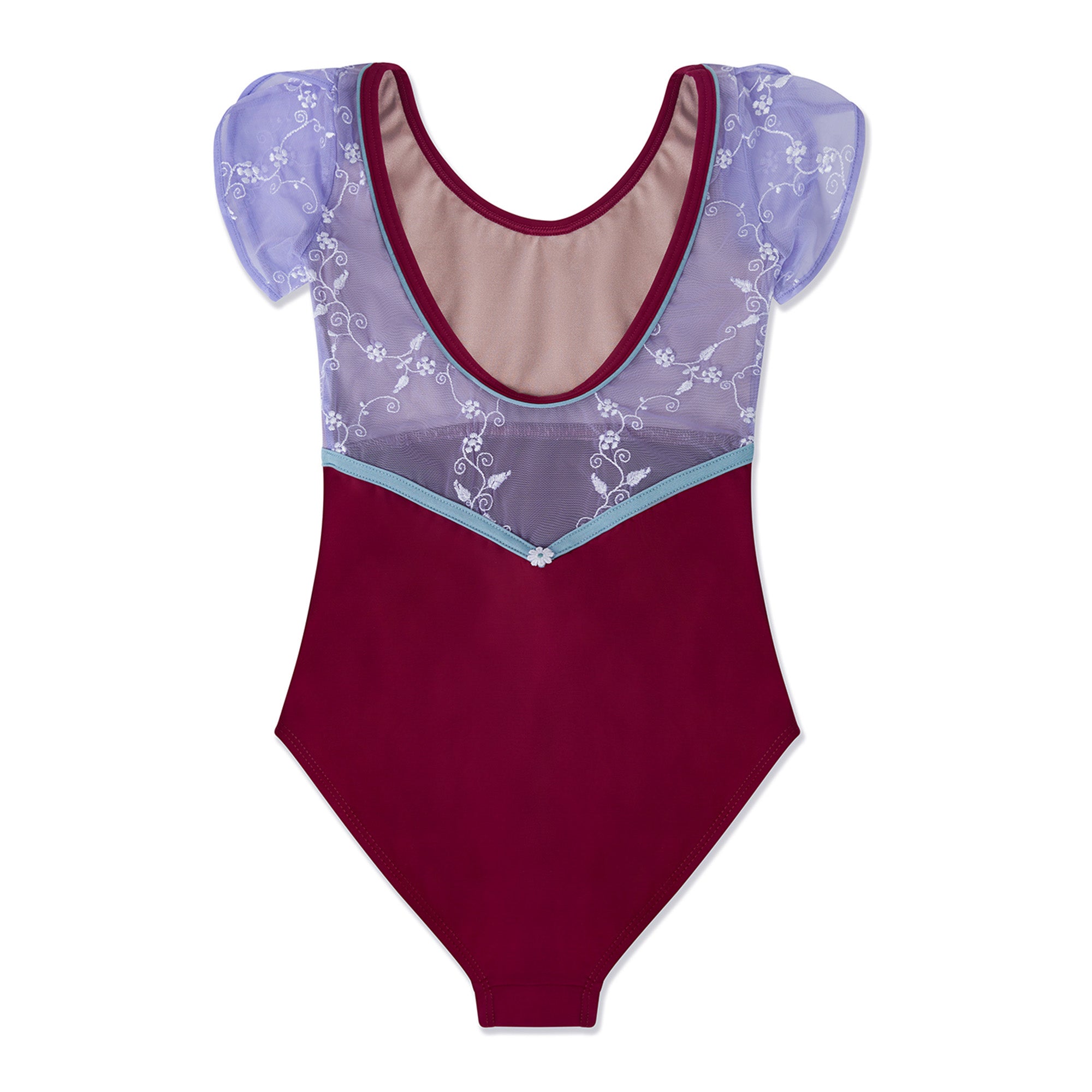 Girls Lilac Embroidered Ballet Onesies