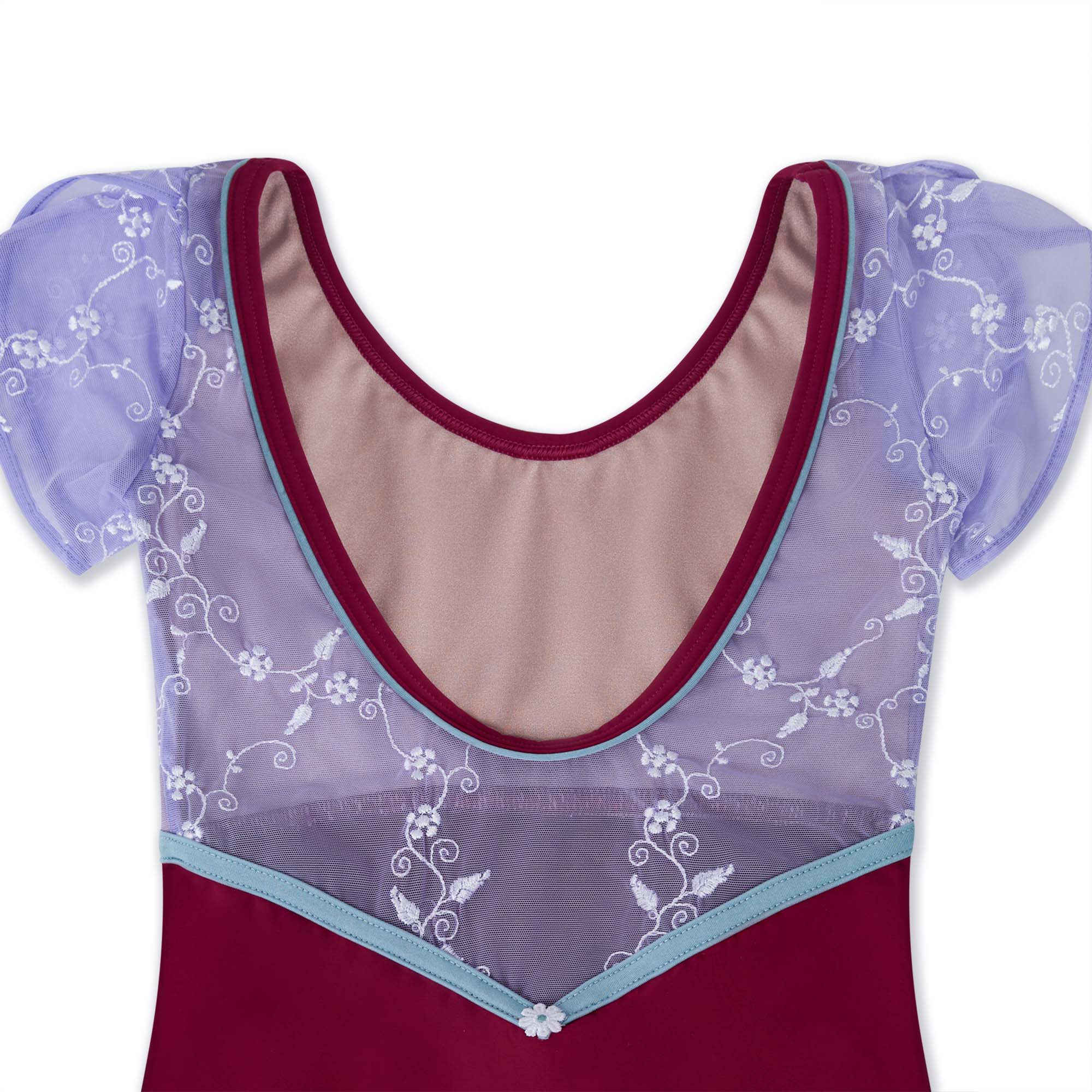 Girls Lilac Embroidered Ballet Onesies
