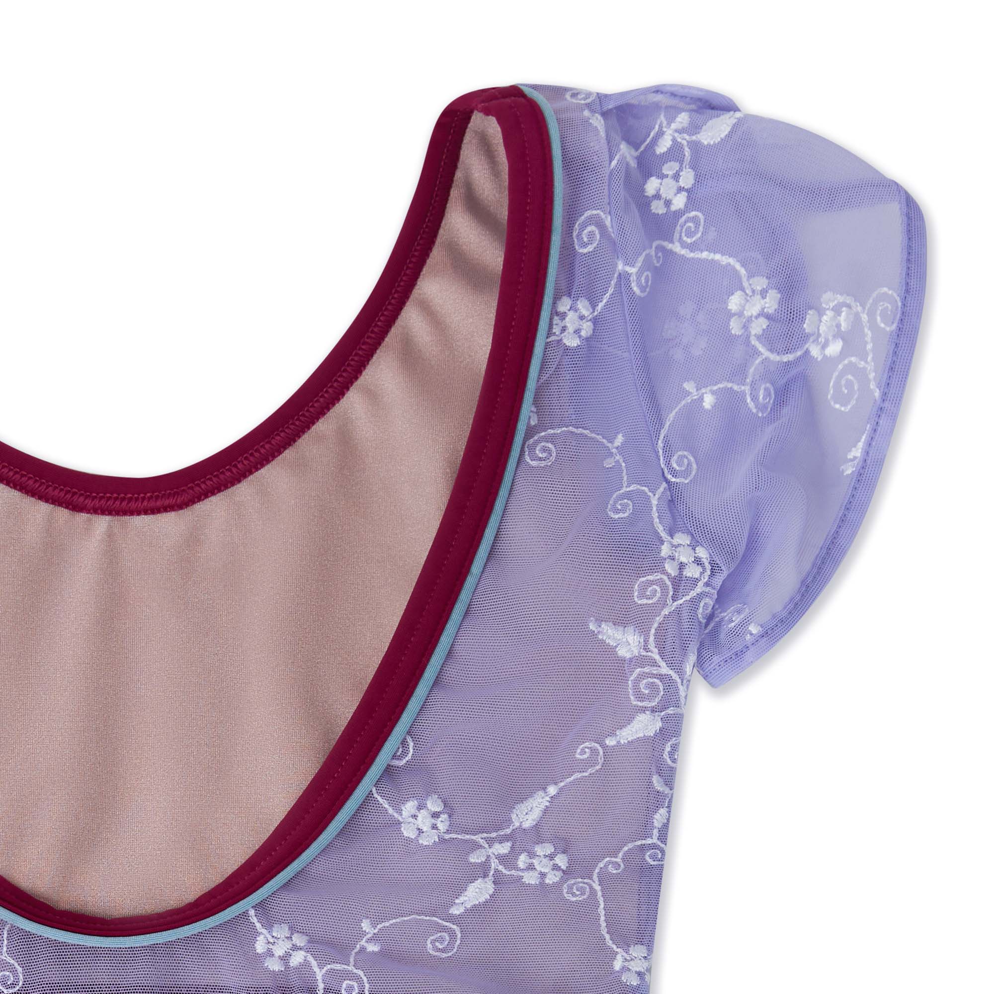 Girls Lilac Embroidered Ballet Onesies