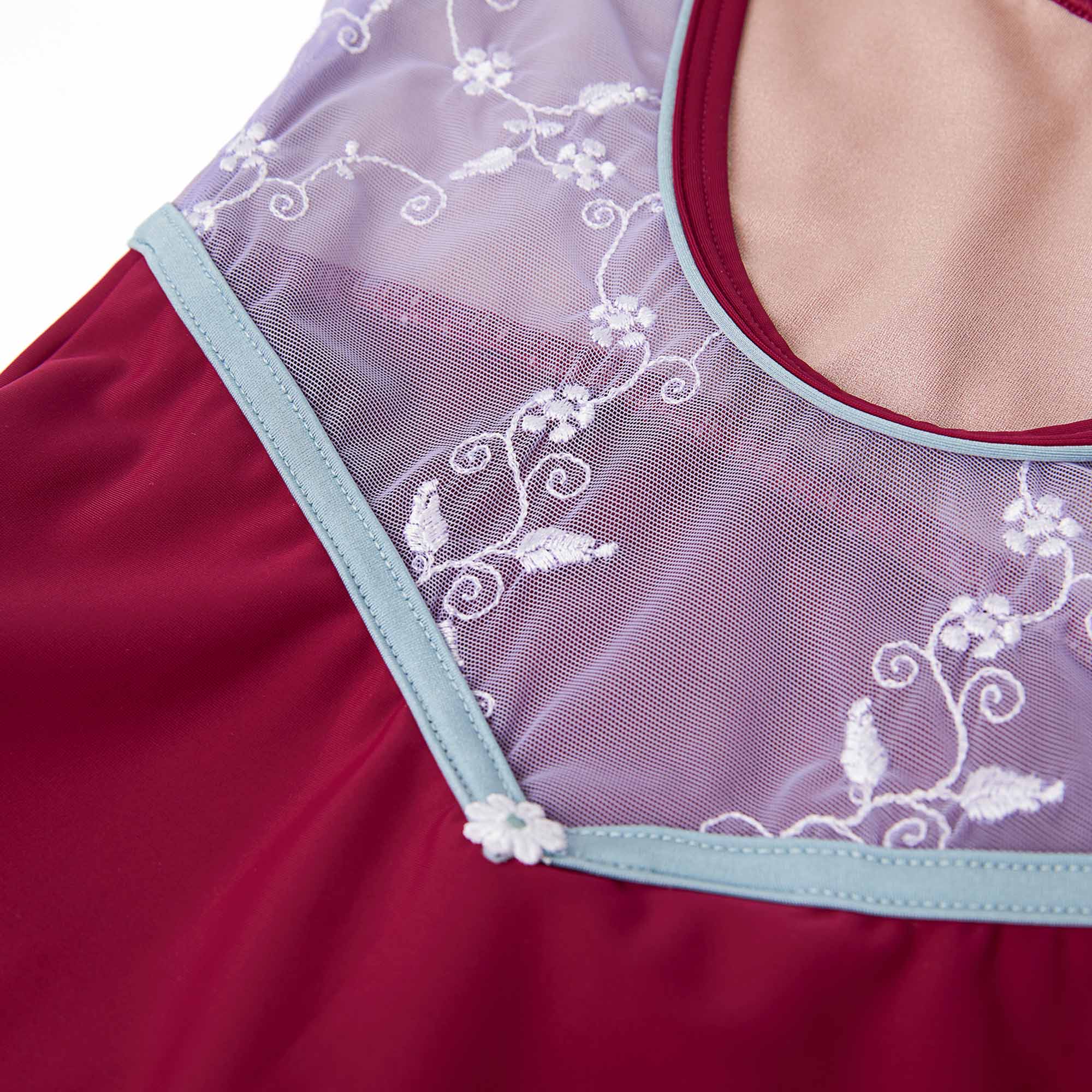 Girls Lilac Embroidered Ballet Onesies