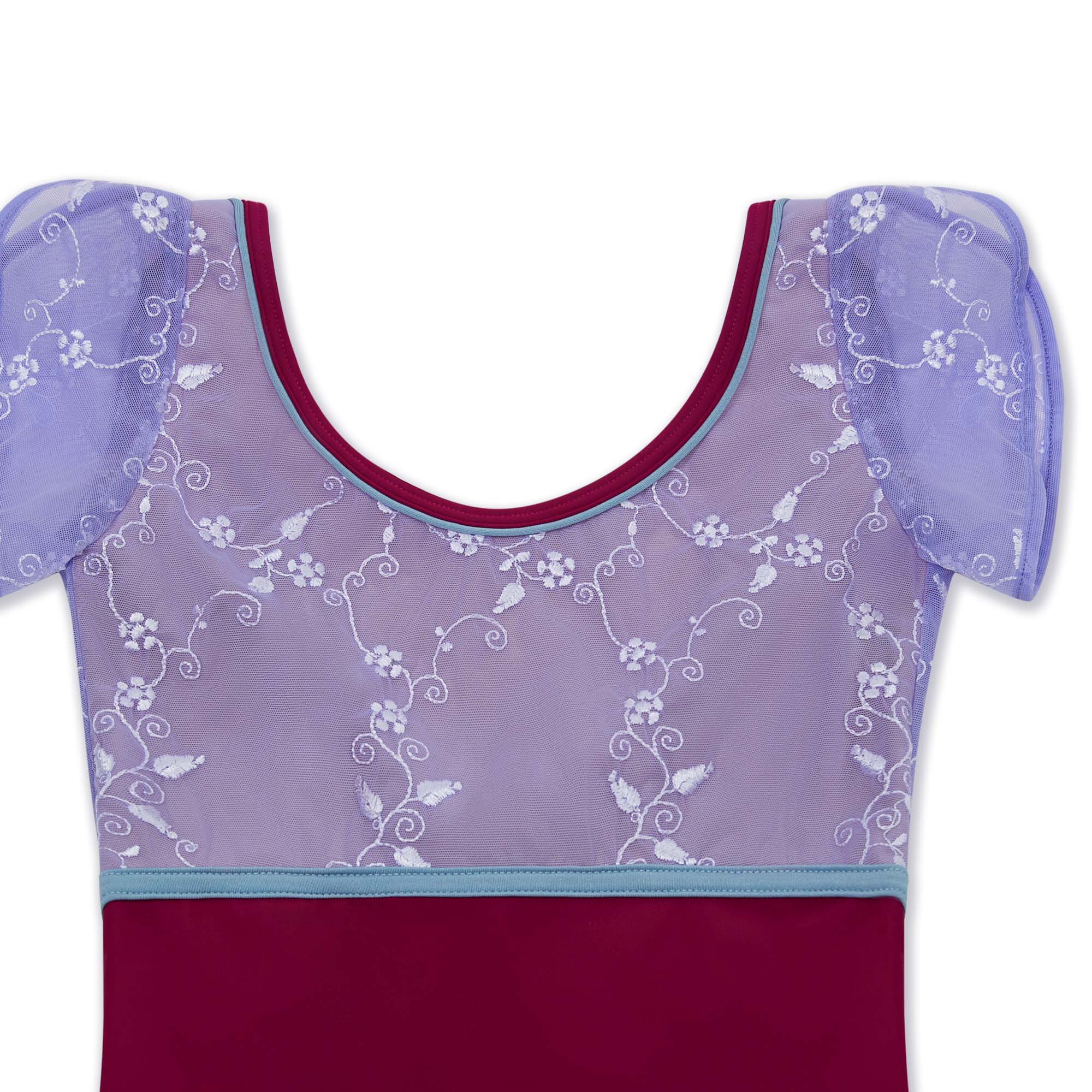 Girls Lilac Embroidered Ballet Onesies