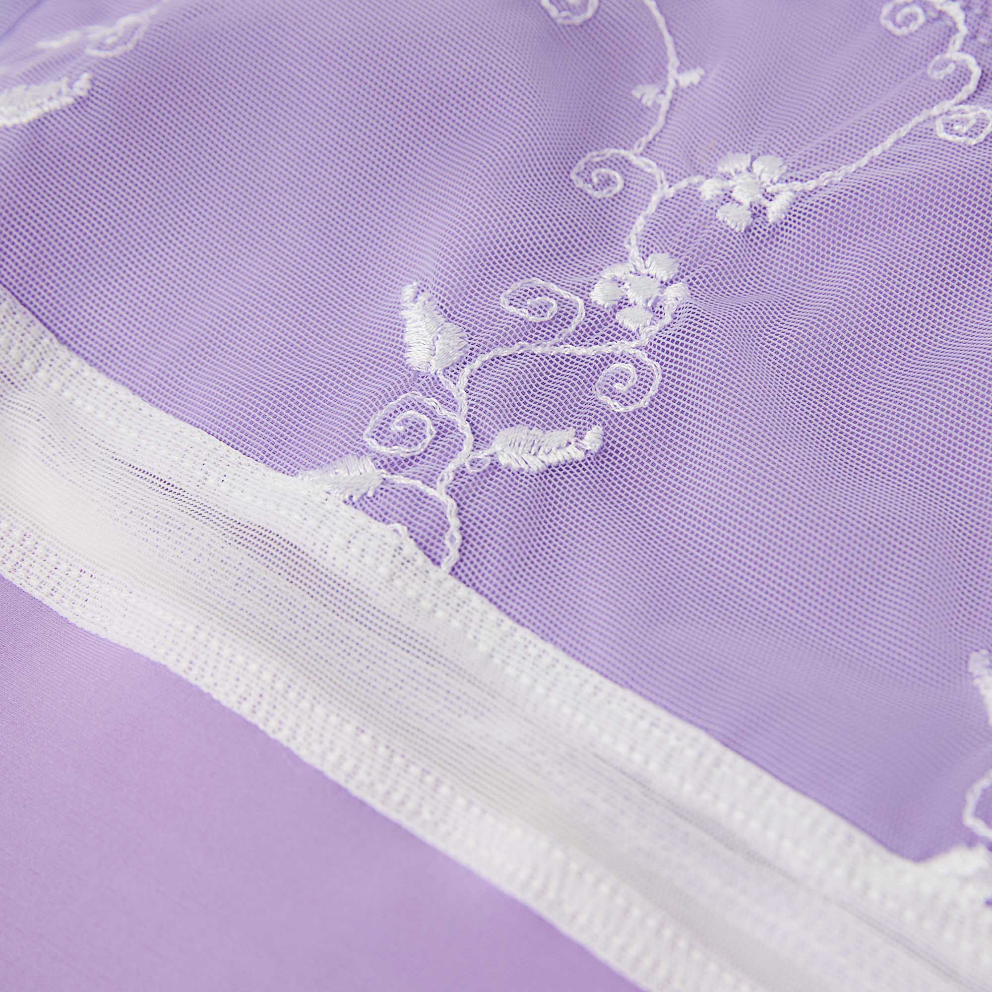 Girls Purple Embroidered Ballet Onesies