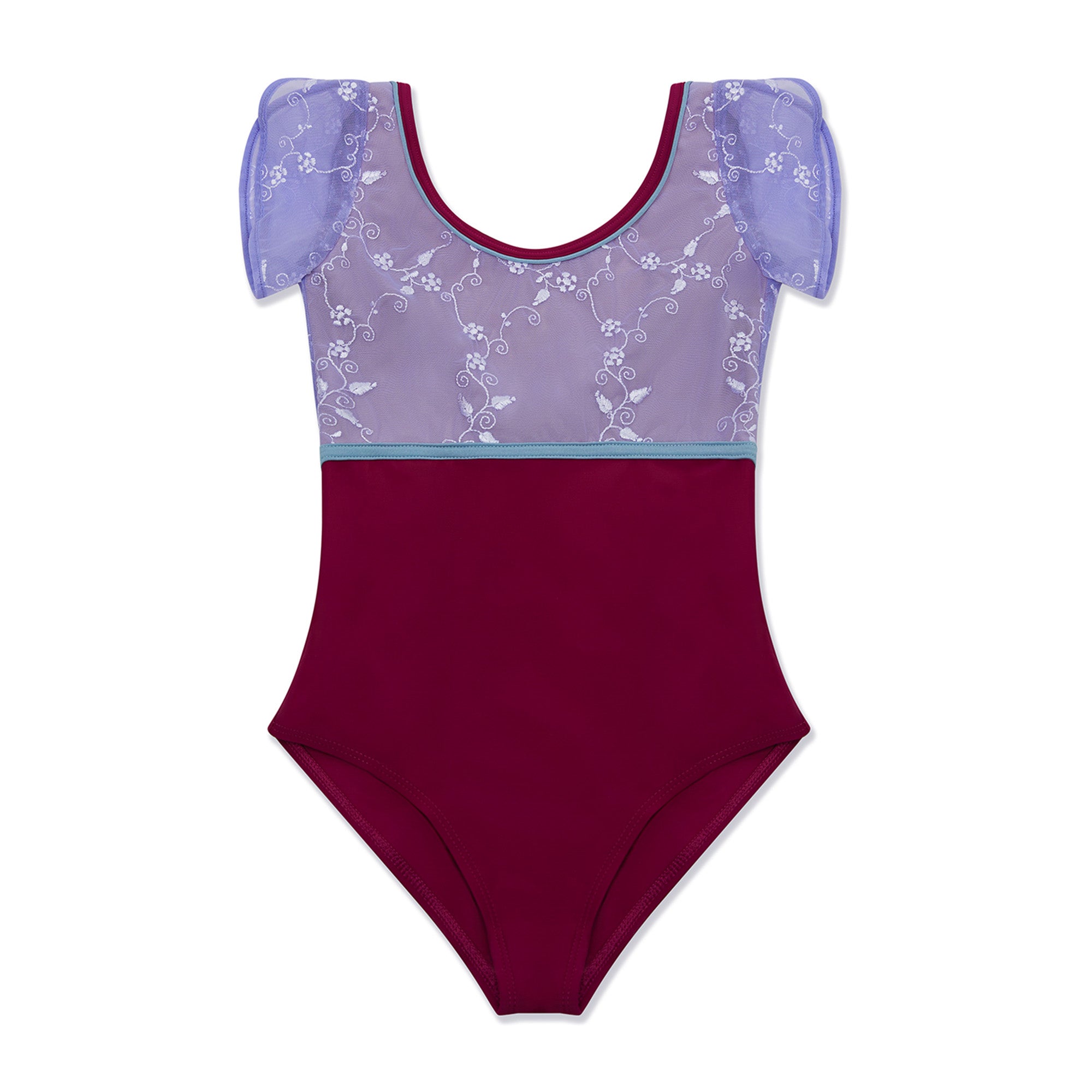 Girls Lilac Embroidered Ballet Onesies