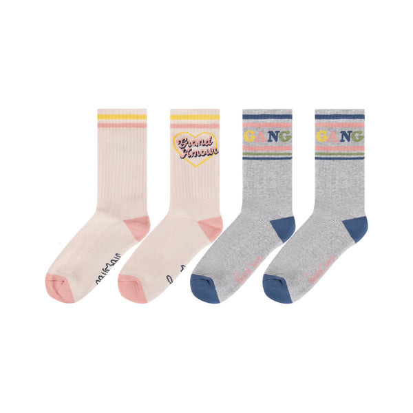 Girls Light Pink Cotton Socks(2 Pack)