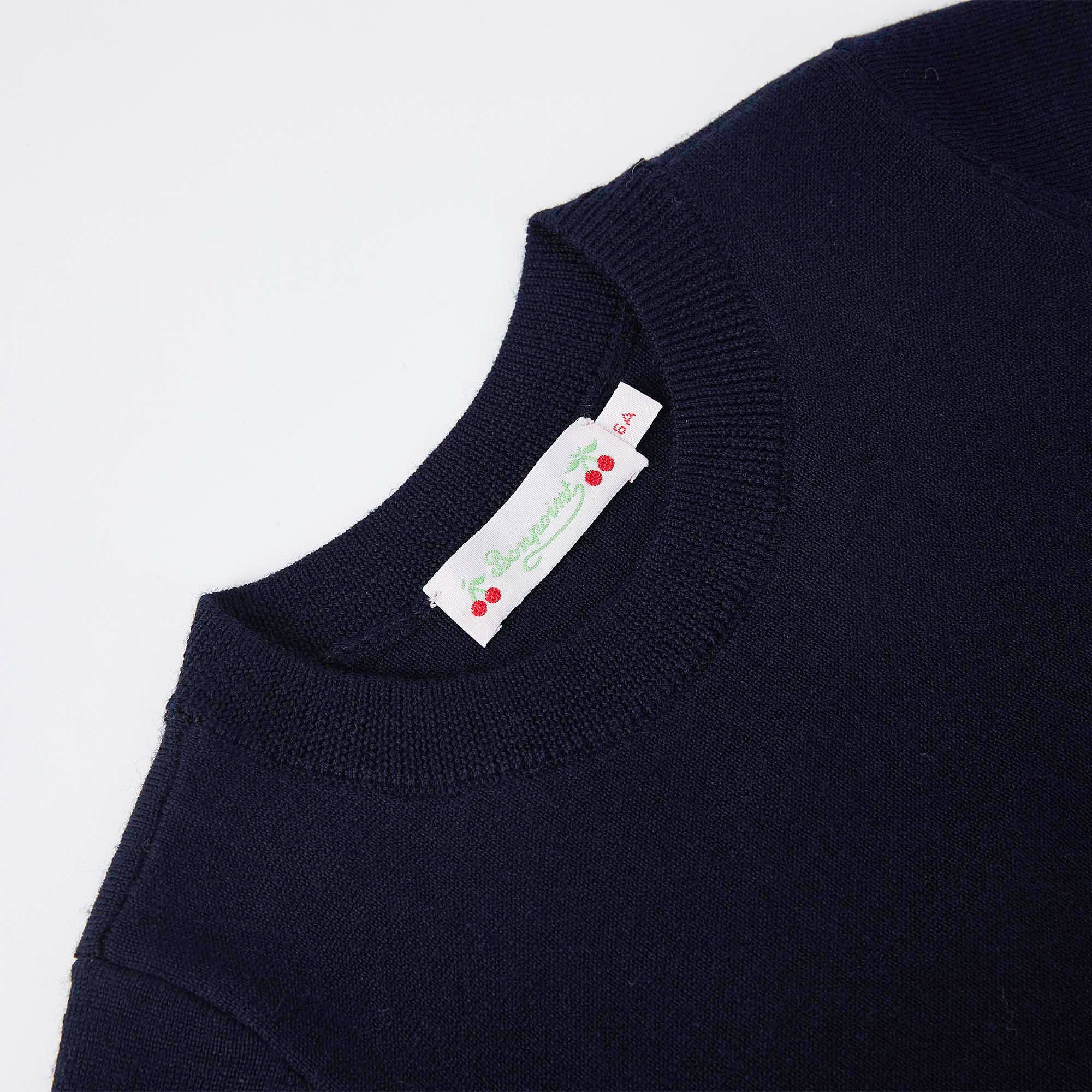 Girls Navy Wool Dress