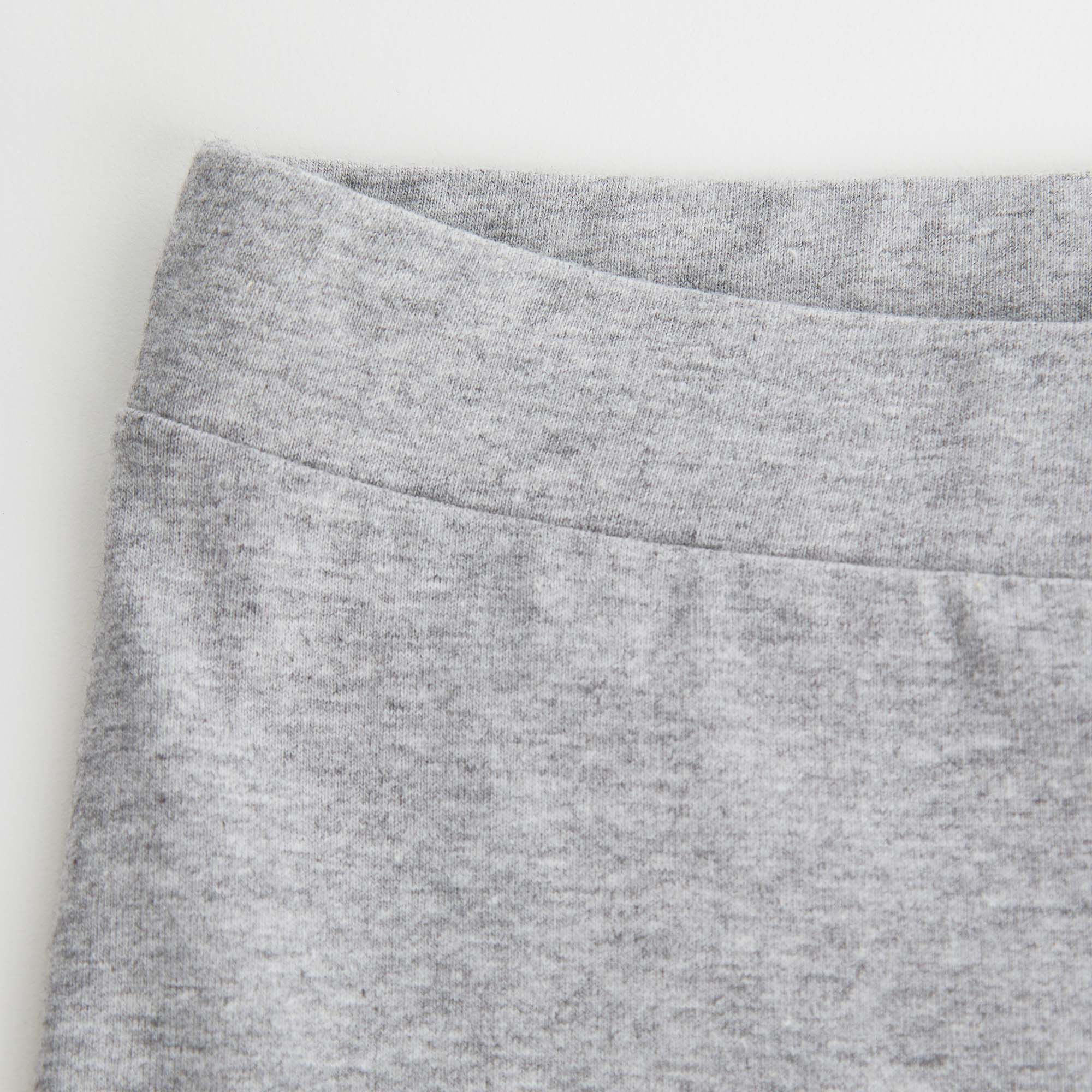 Girls Grey Logo Cotton Leggings