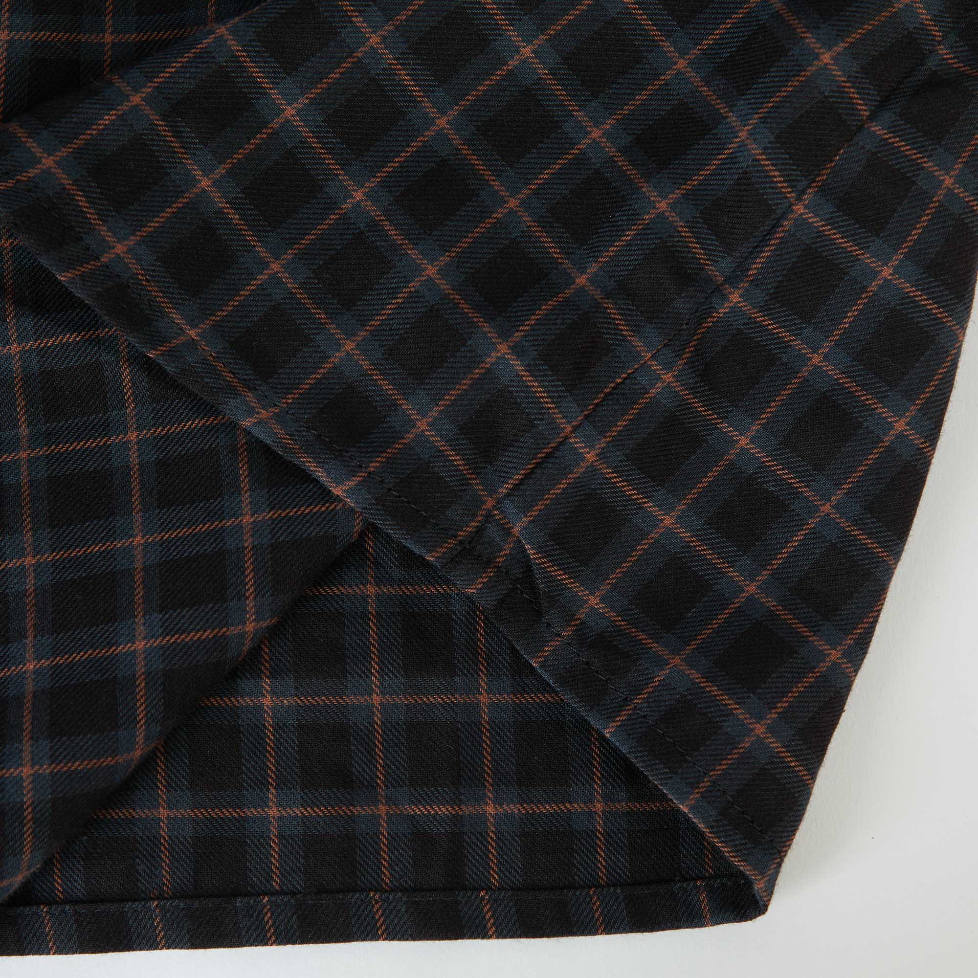 Girls Dark Grey Check Cotton Top