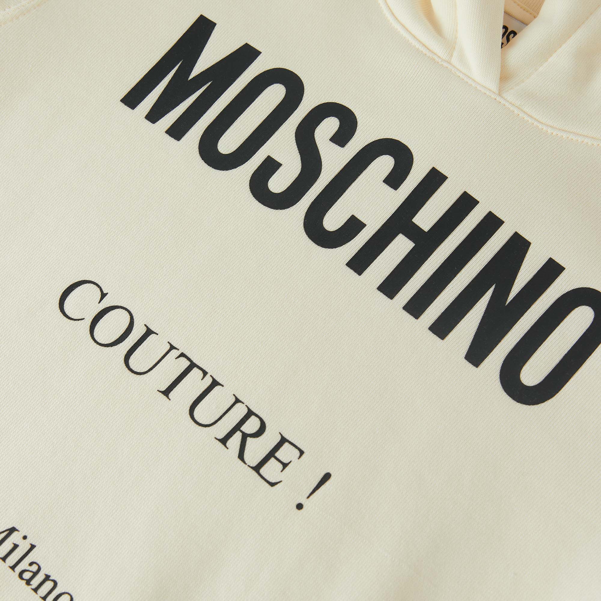 Girls White Logo Cotton Hooded Dress